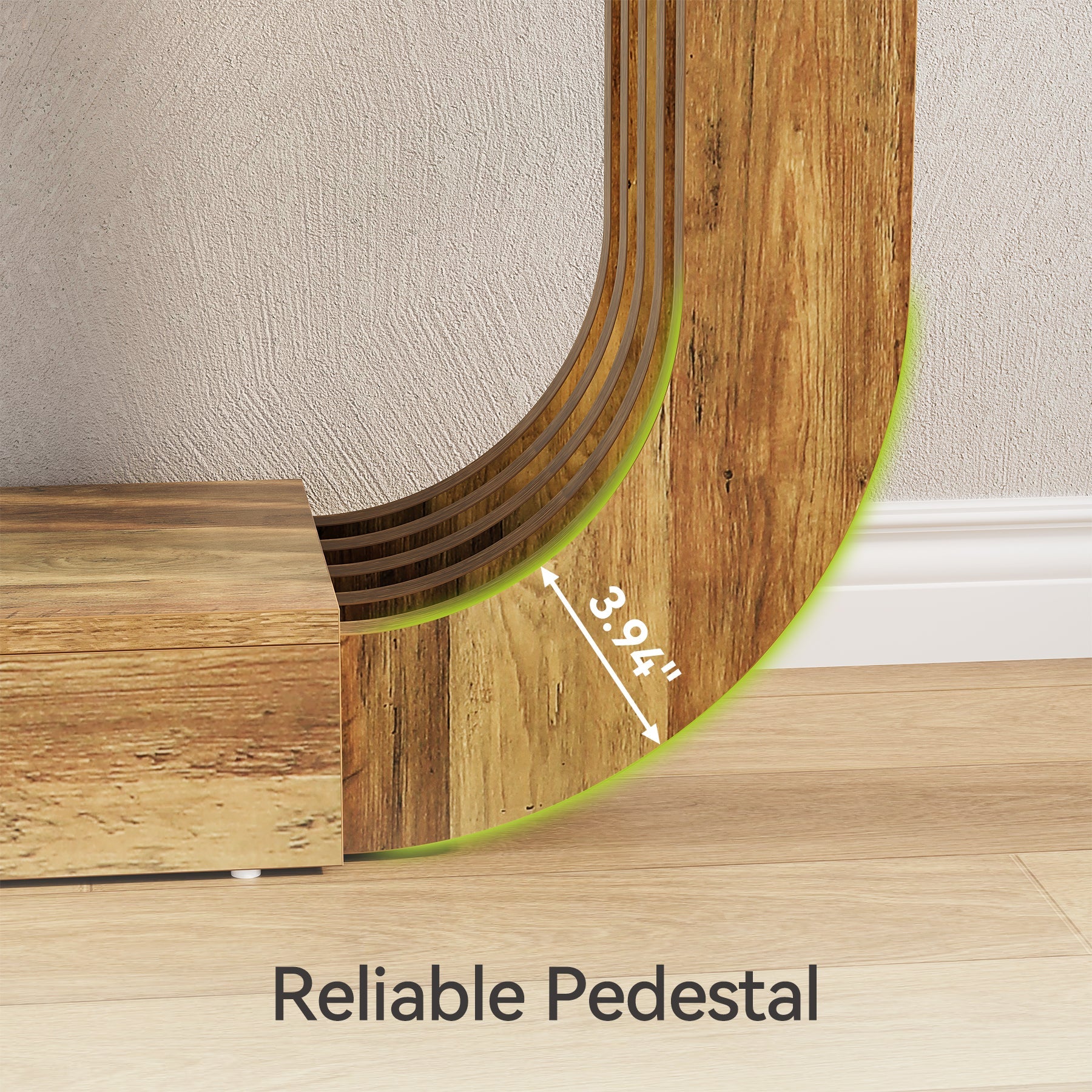 Tribesigns Consola de 180 cm, Mesa de sofá de dos niveles con pedestal en forma de U
