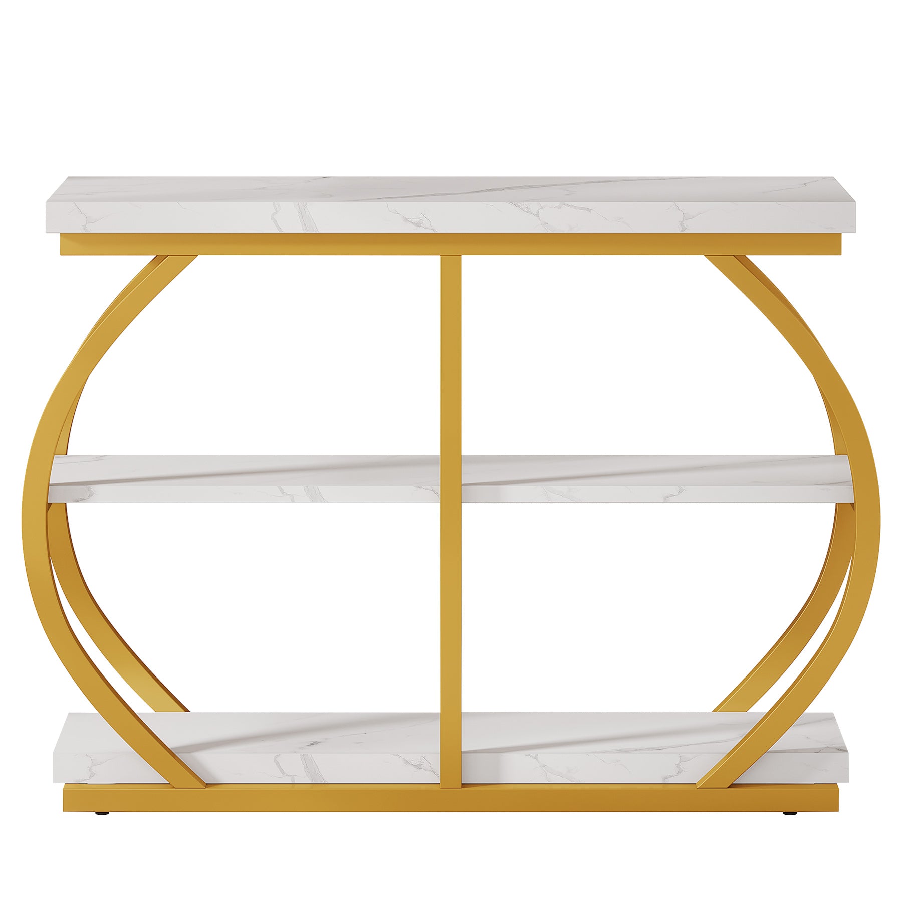 Tribesigns Consola de 105 cm, Mesa de entrada de 3 niveles con estructura de arco
