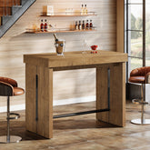 Mesa de bar de 105 cm, Mesa alta con reposapiés, isla de cocina y mesa de bistró de estilo rústico 3