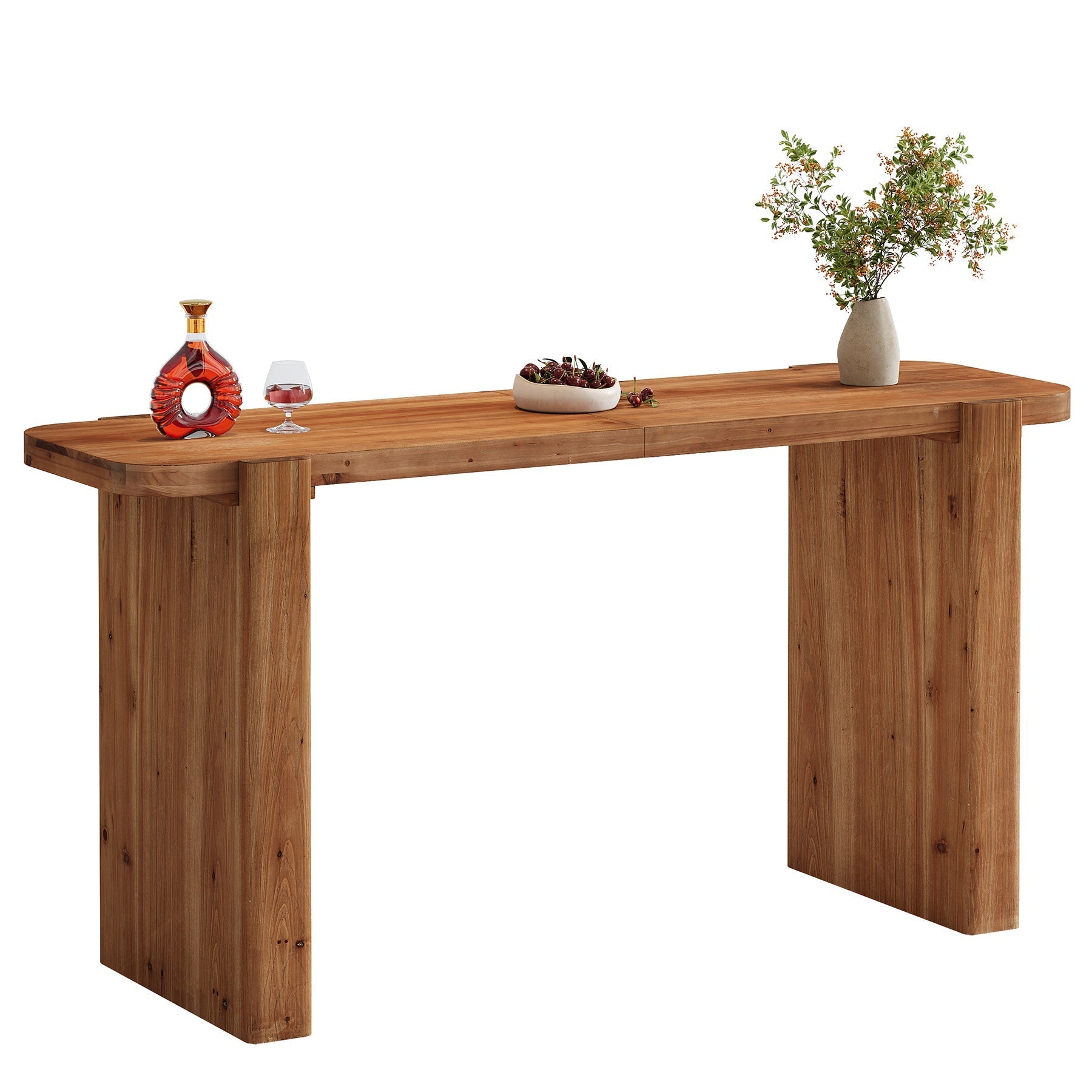 Tribesigns Mesa alta de madera maciza de 160 cm, Mesa alta para 4-6 personas, mesa rectangular de estilo industrial