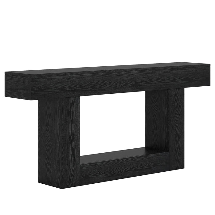 Tribesigns Mesa consola de madera de 160 cm, Mesa de sofá de granja con 2 niveles Mesa de entrada