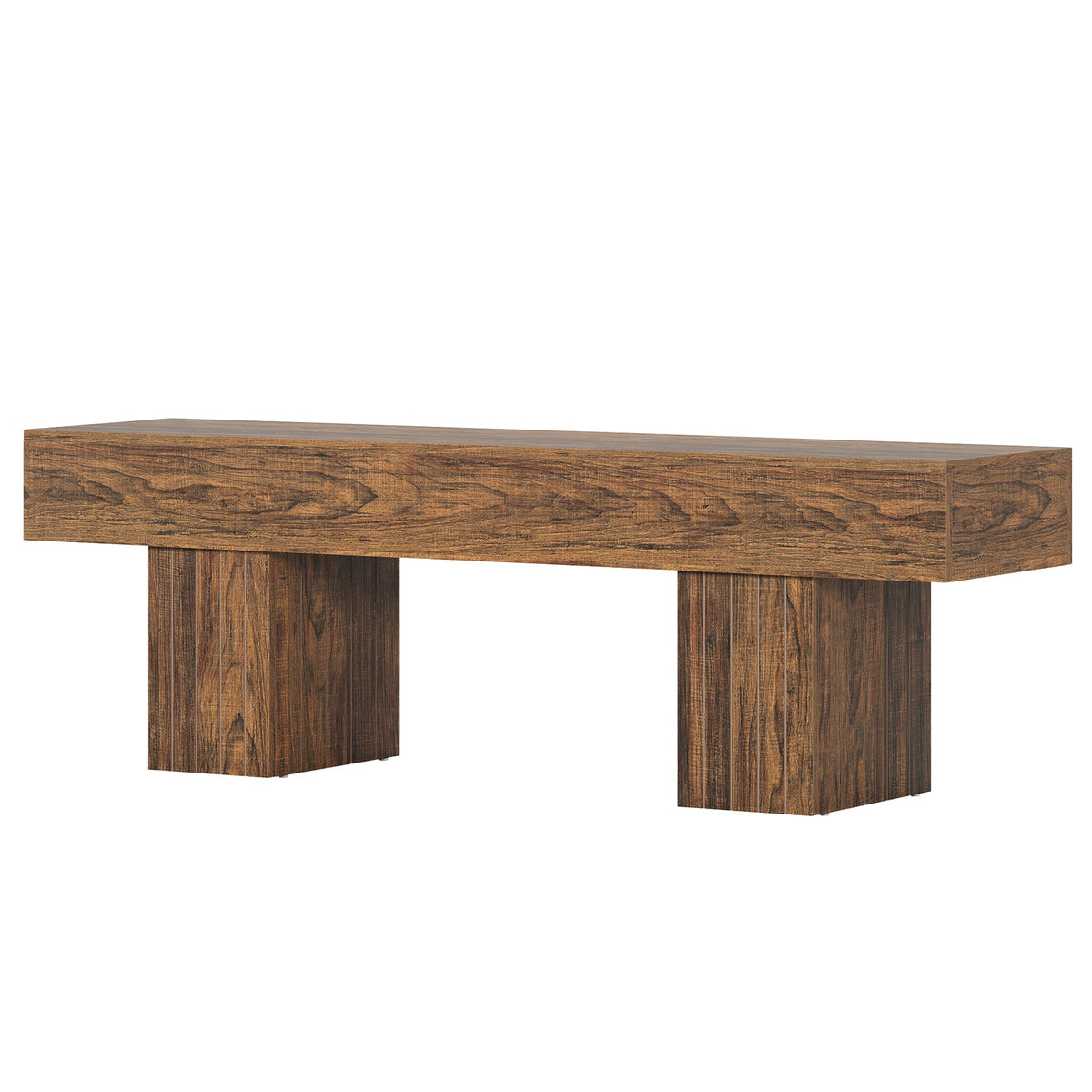 Tribesigns Banco de madera de 140 cm, Banco de comedor rústico de estilo campestre
