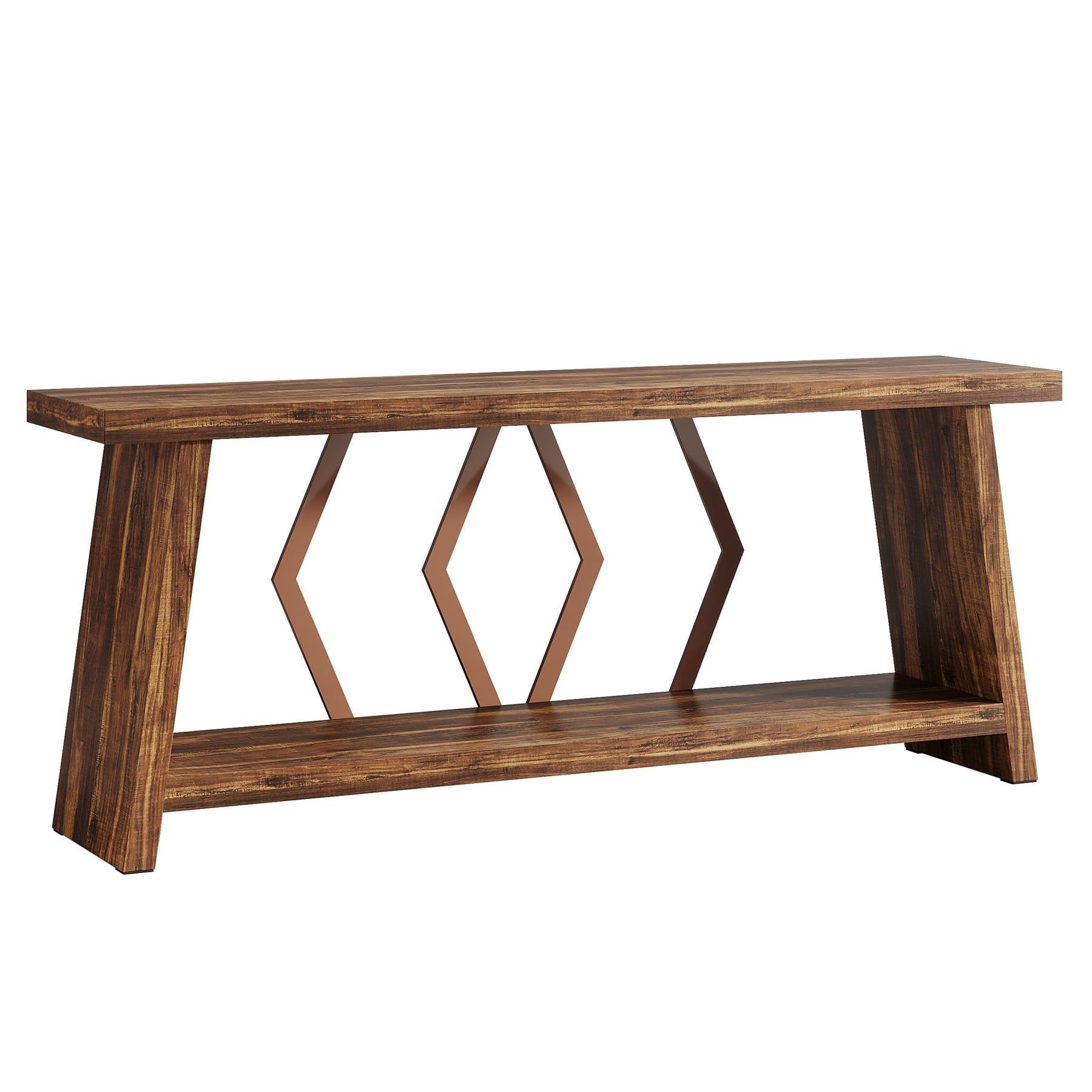 Tribesigns Mesa consola extralarga de 180 cm con 2 estantes, Mesa auxiliar estrecha para salón y recibidor