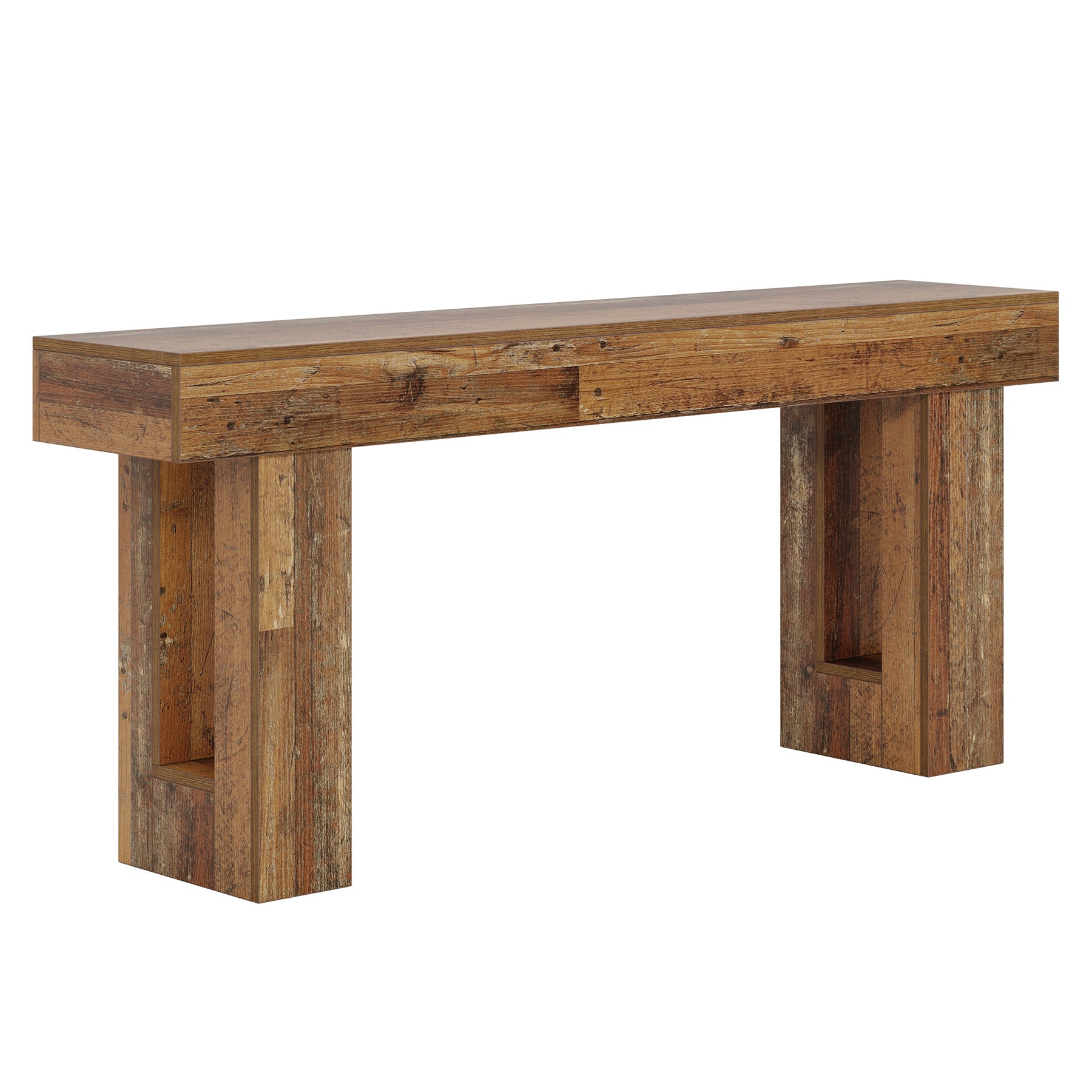Tribesigns Mesa consola de 160 cm, Mesa de sofá de madera de estilo rústico Mesa de entrada