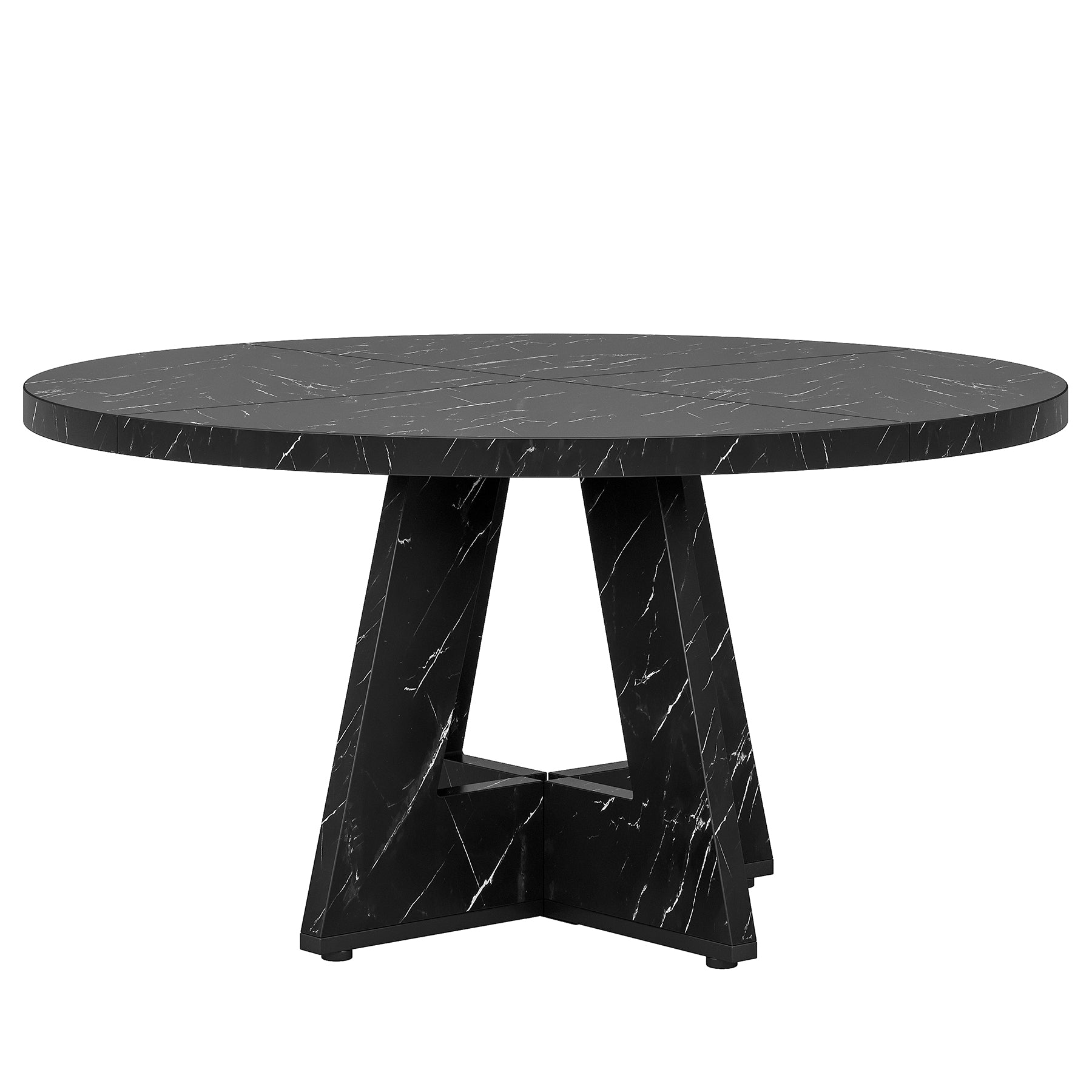 Tribesigns Mesa de comedor, Mesa de cocina redonda de 120 cm para 4 personas