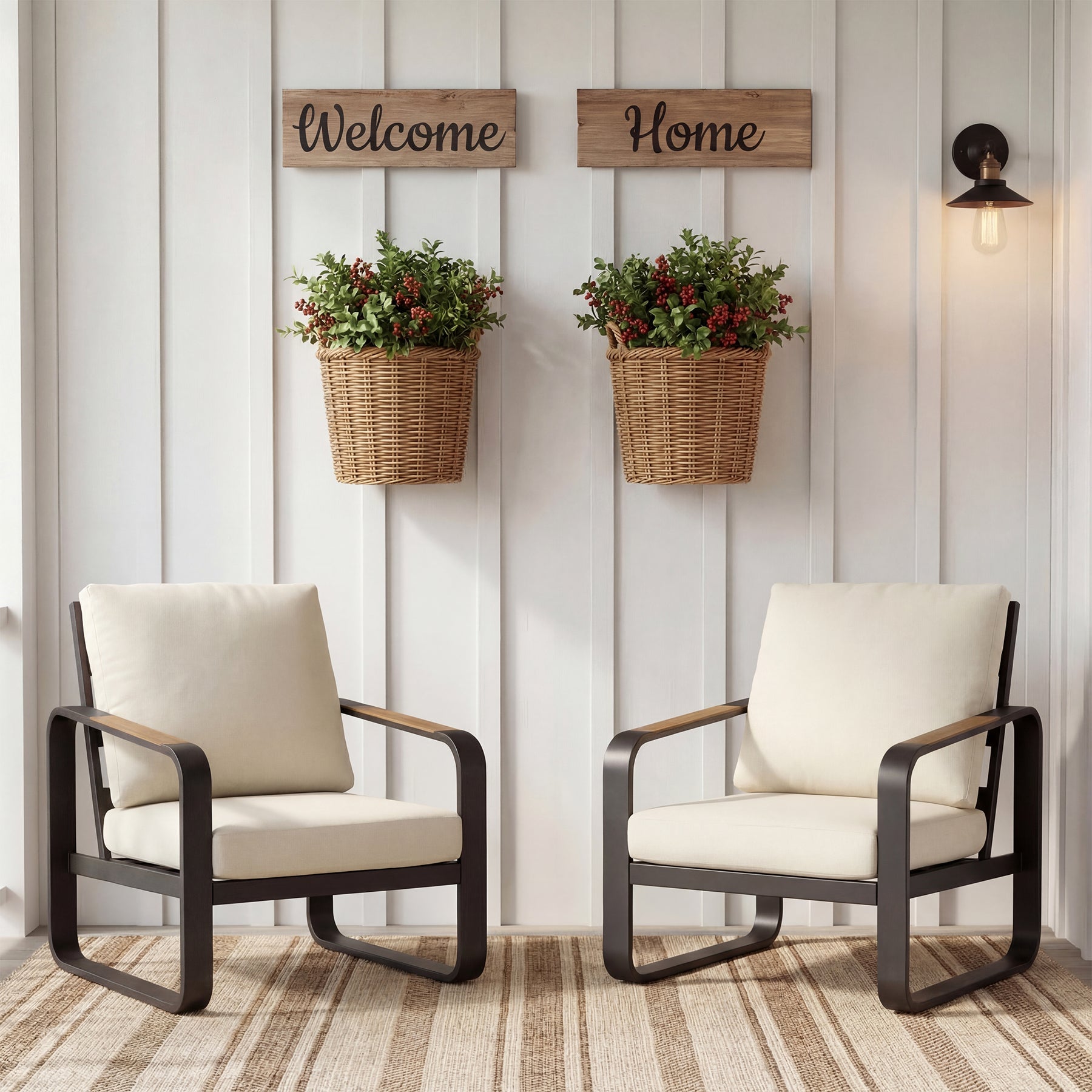 Tribesigns Silla de jardín Lounge con cojines, Silla de patio de aluminio para balcón o jardín
