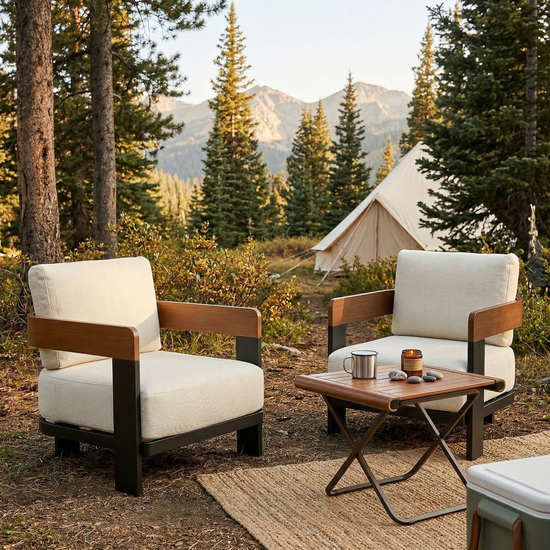 Tribesigns Tumbona de exterior, Sillón de patio con cojines y estructura de aluminio