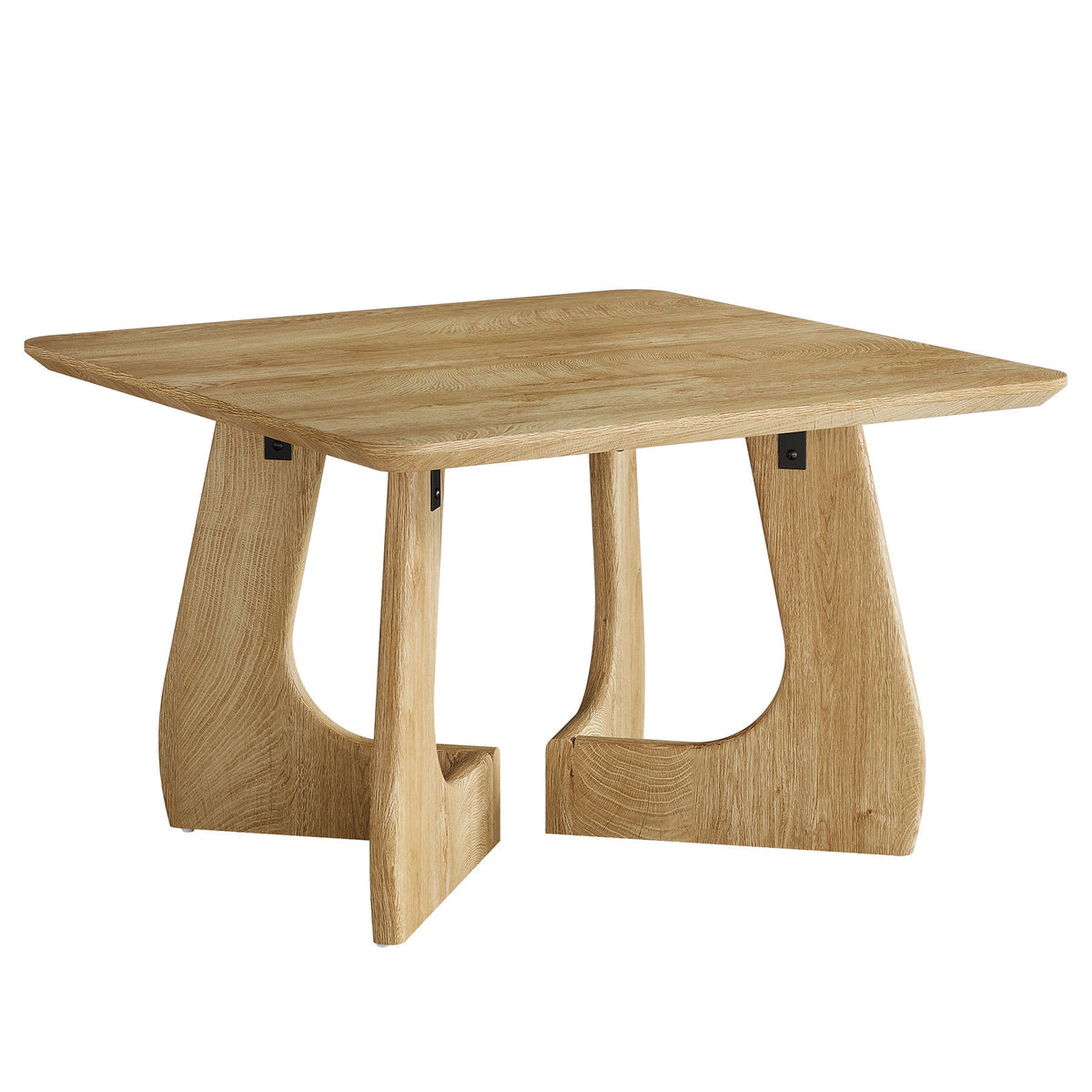 Tribesigns Mesa de centro cuadrada de 80 cm, Mesa de salón moderna con estructura de madera escultural
