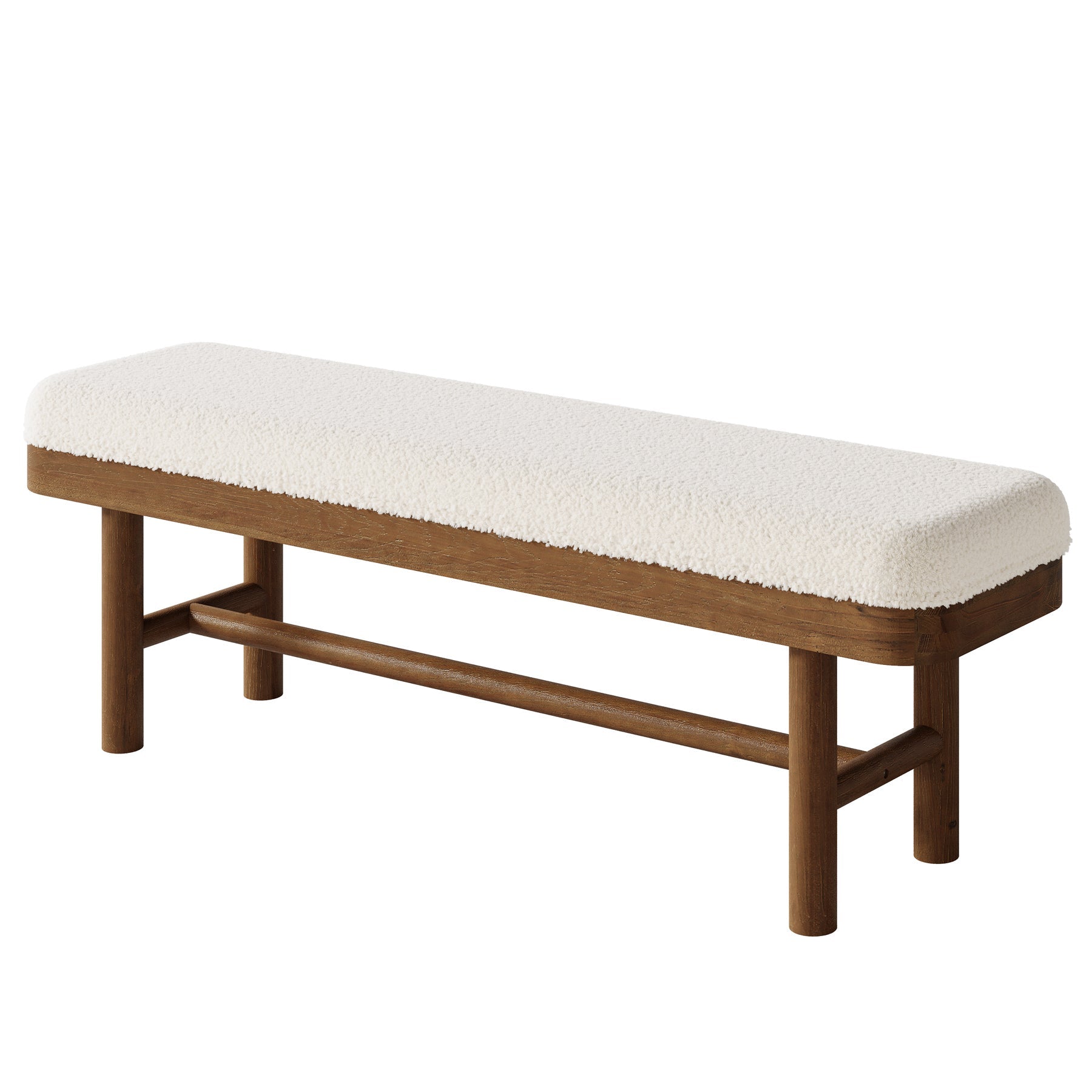 Tribesigns Banco tapizado de 140 cm, Fabricado en madera maciza Banco para dormitorio con funda de felpa