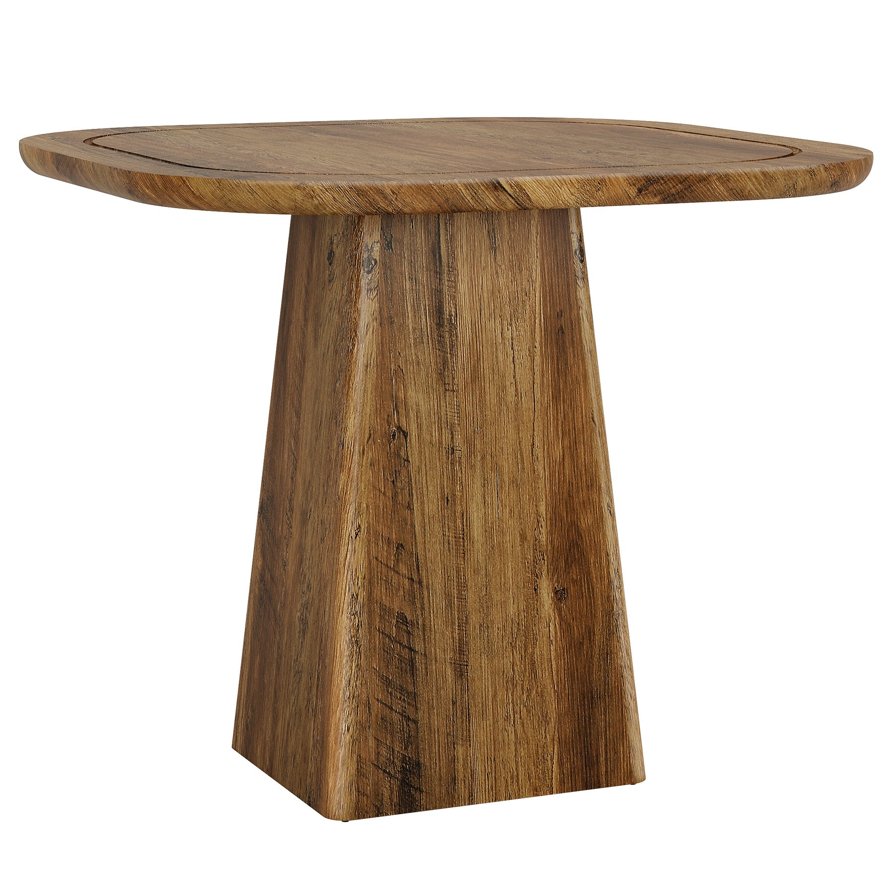 Tribesigns Mesa de comedor redonda para 4 personas 80 cm, Mesa de comedor rústica