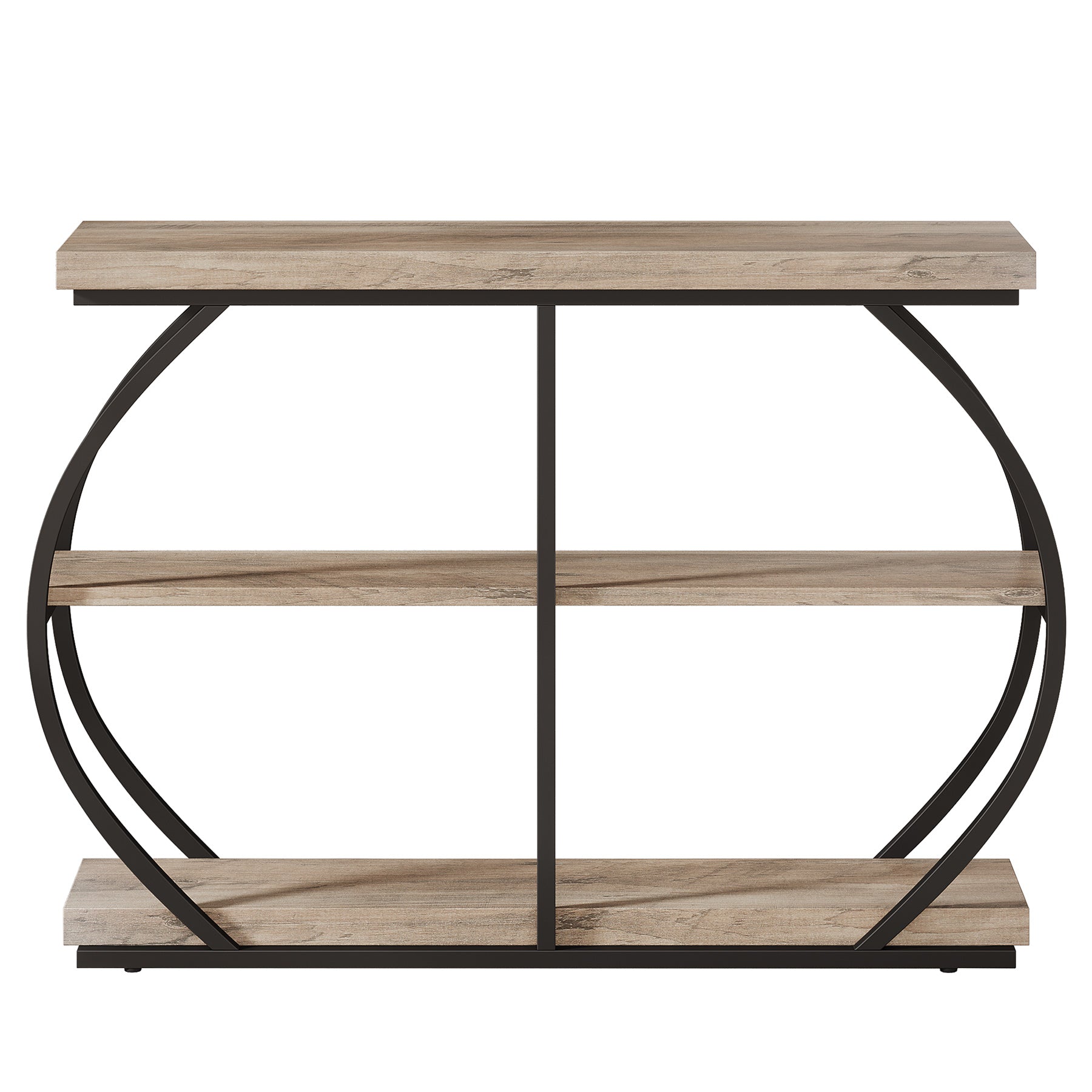 Tribesigns Consola de 105 cm, Mesa de entrada de 3 niveles con estructura de arco