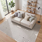 Tribesigns Alfombra geométrica de pelo corto, Base antideslizante lavable a máquina hasta 30 °C con certificación OEKO-TEX 3