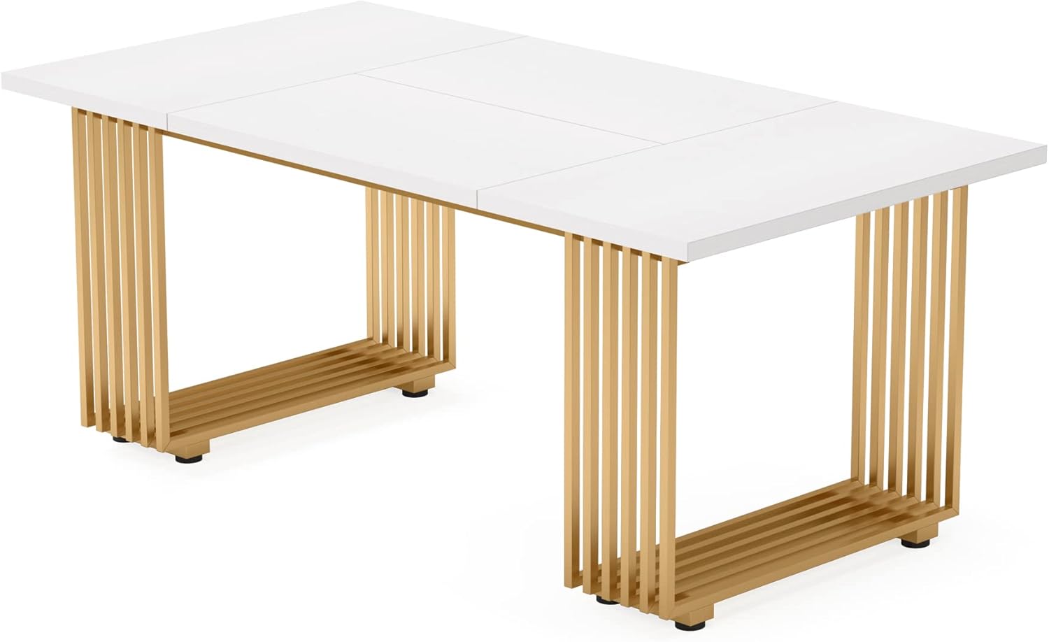 Tribesigns Mesa de comedor moderna para 6-8 personas, Mesa de comedor blanca