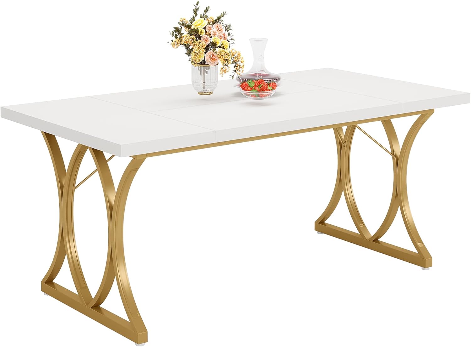 Tribesigns Mesa de comedor moderna para 6 personas, 63 pulgadas de largo x 31 pulgadas