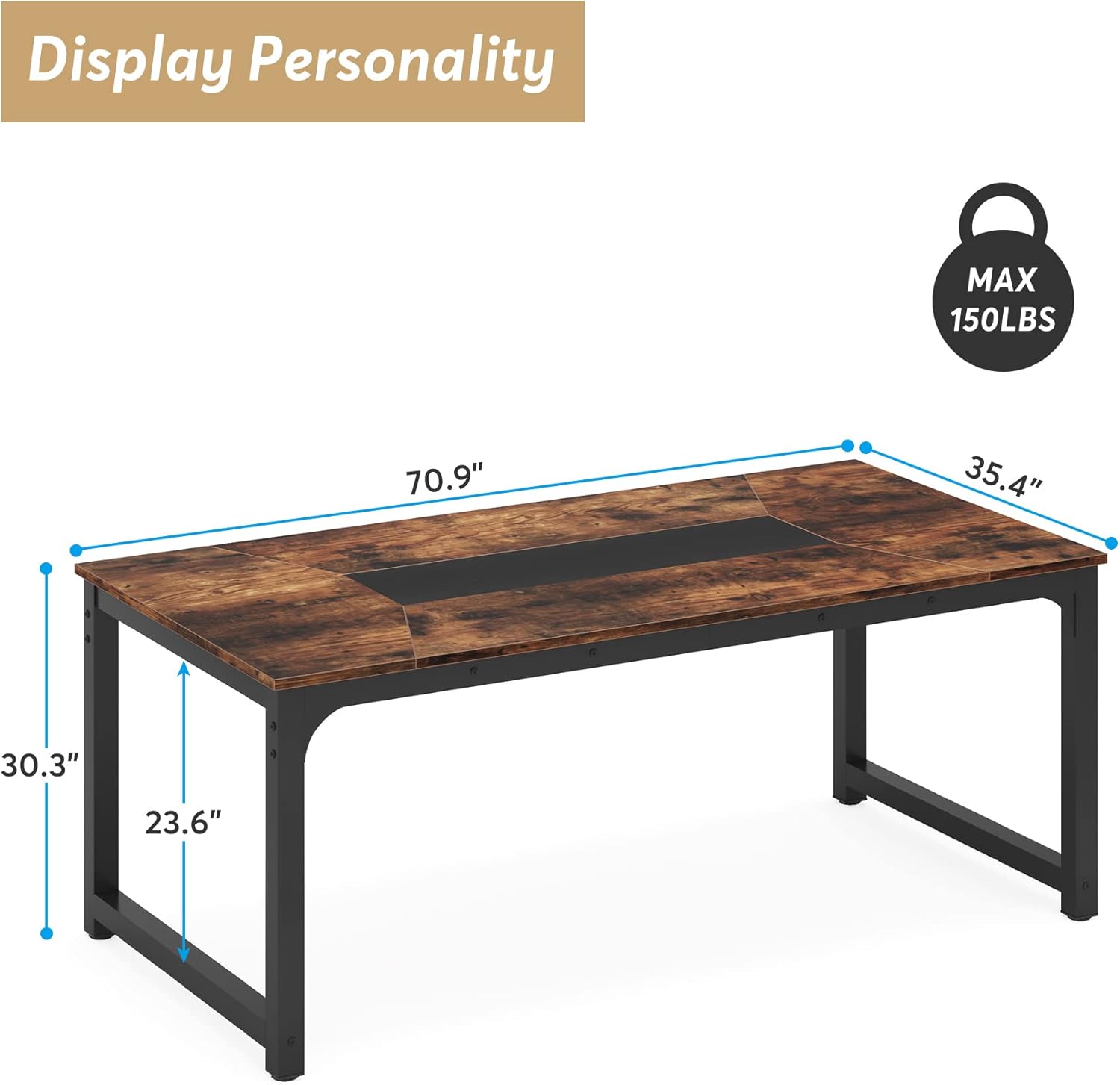 Tribesigns Mesa de Comedor de 180 x 80 cm, Mesa de Comedor Rectangular para Comedor