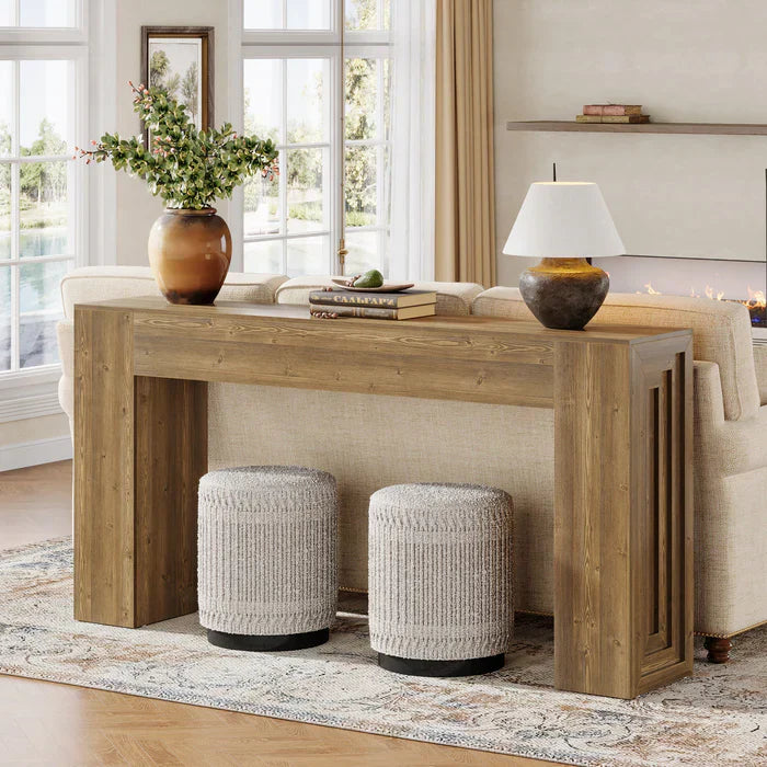 Tribesigns Mesa consola de 160 cm, Mesa rústica para sofá o recibidor con patas resistentes
