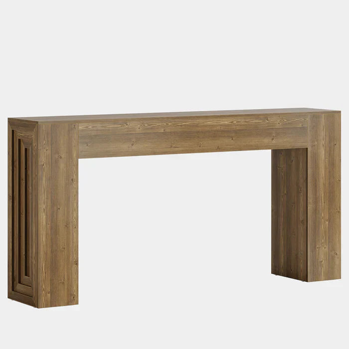 Tribesigns Mesa consola de 160 cm, Mesa rústica para sofá o recibidor con patas resistentes
