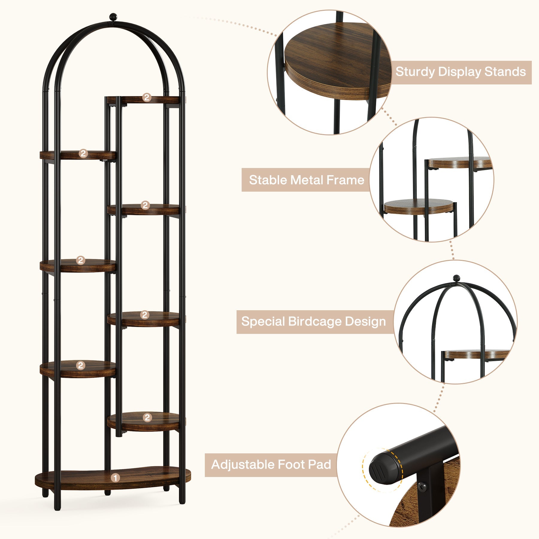 Tribesigns Soporte para plantas de 180 cm de altura con 8 estantes, Soporte para flores con capacidad para 10 plantas