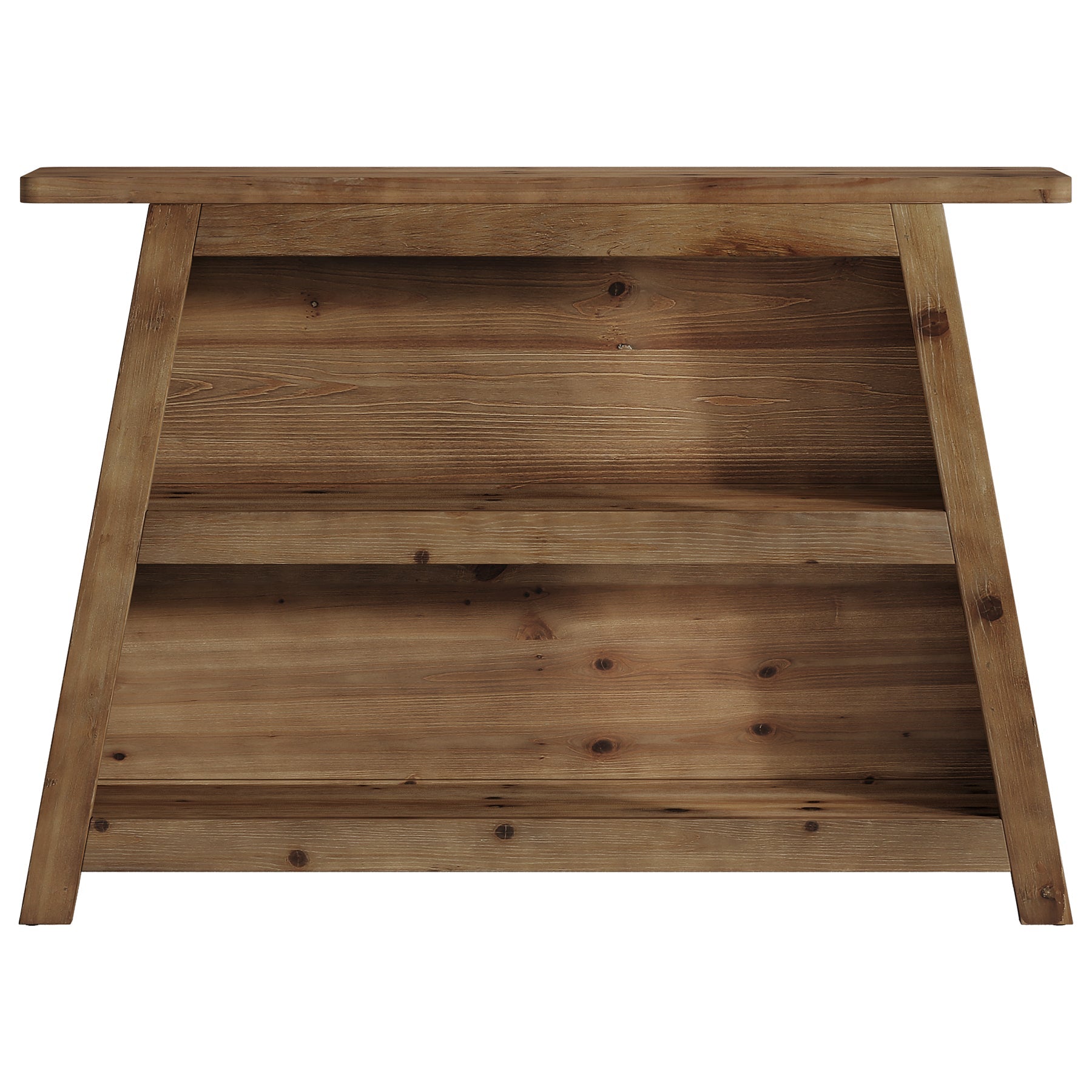 Tribesigns Mesa consola de madera maciza de 120 cm, Mesa de recibidor de 3 niveles de estilo rústico con estantes