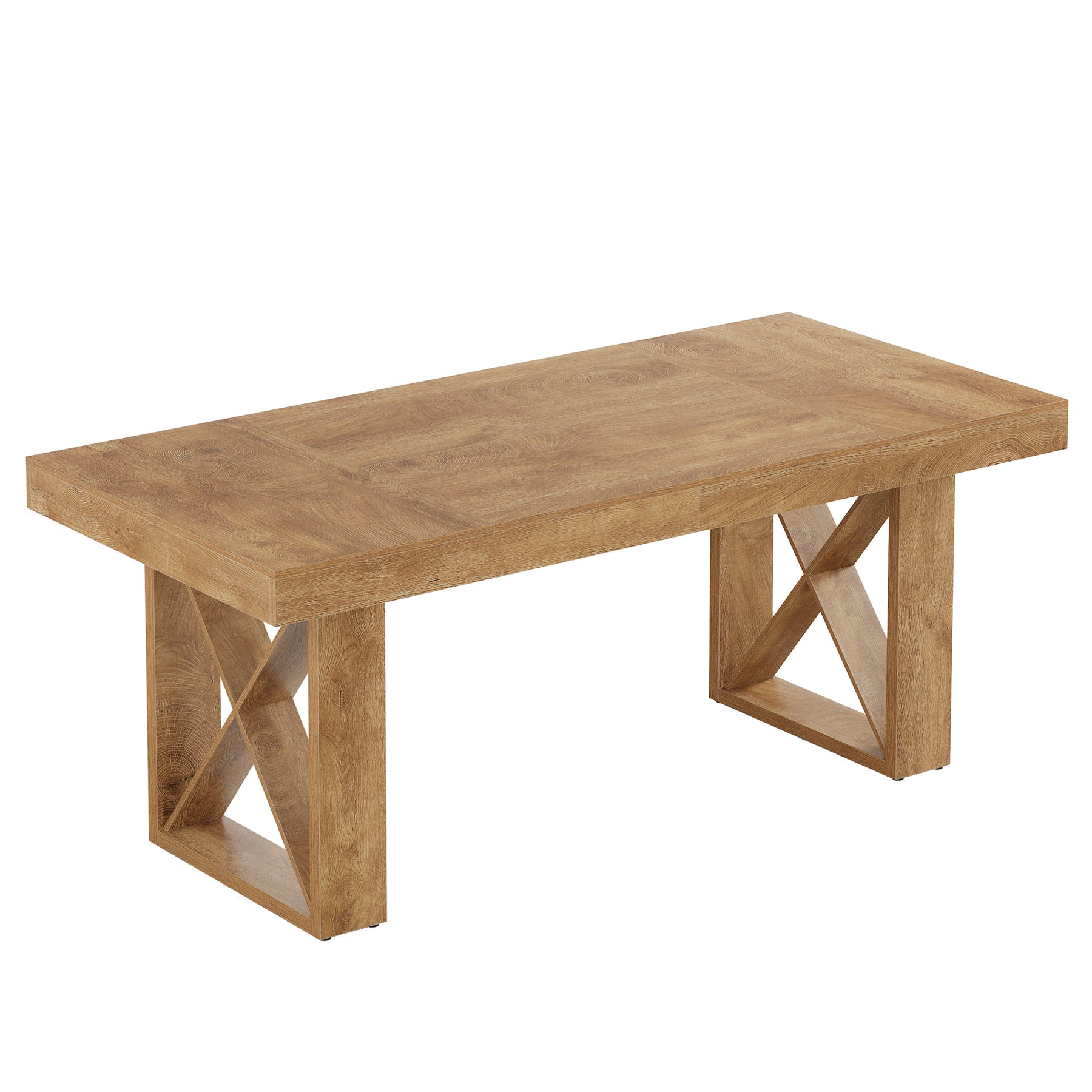 Tribesigns Mesa de comedor de 160 cm para 4-6 personas, Diseño rústico con aspecto de madera maciza