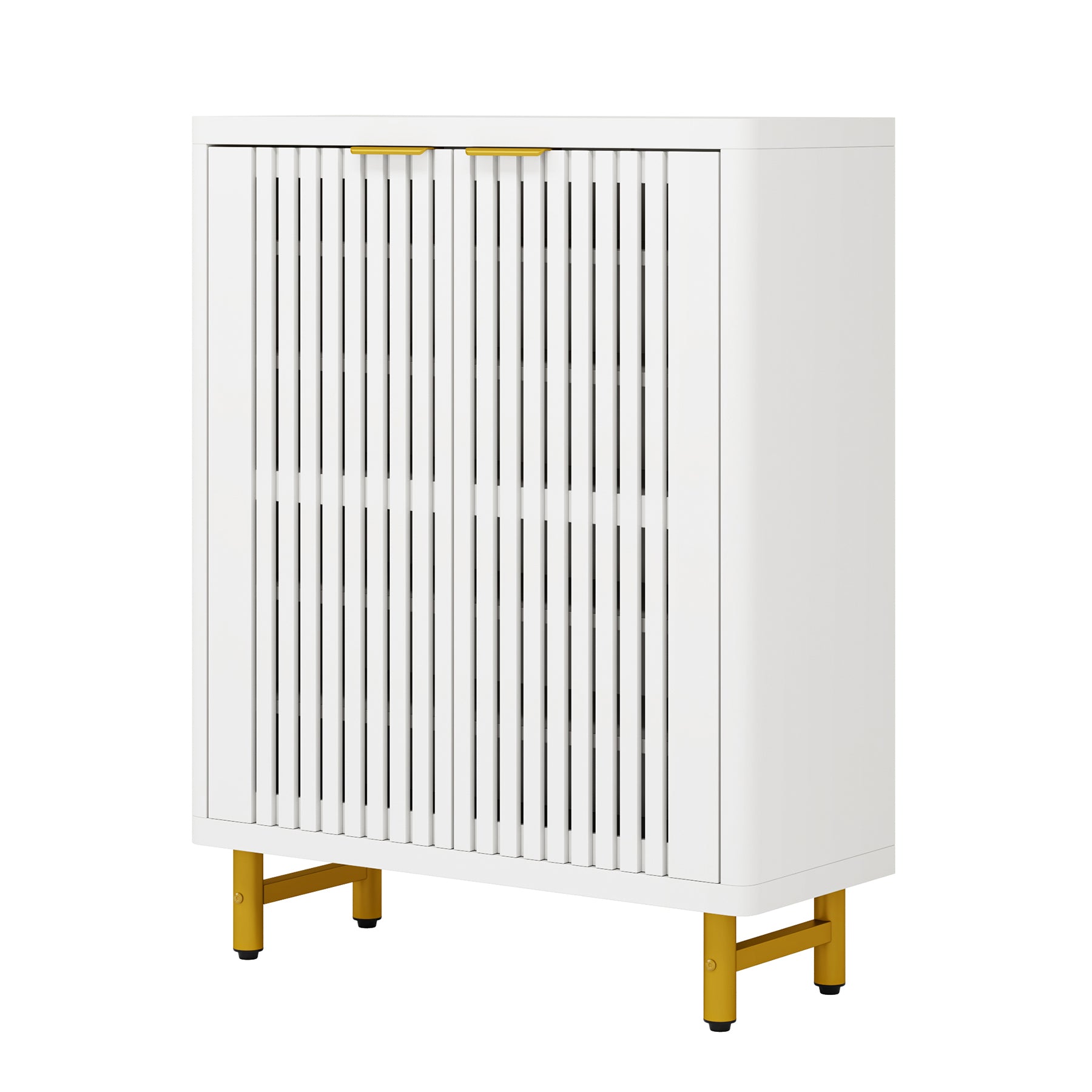 Tribesigns Zapatero de madera de 6 niveles con puertas de lamas y estantes ajustables