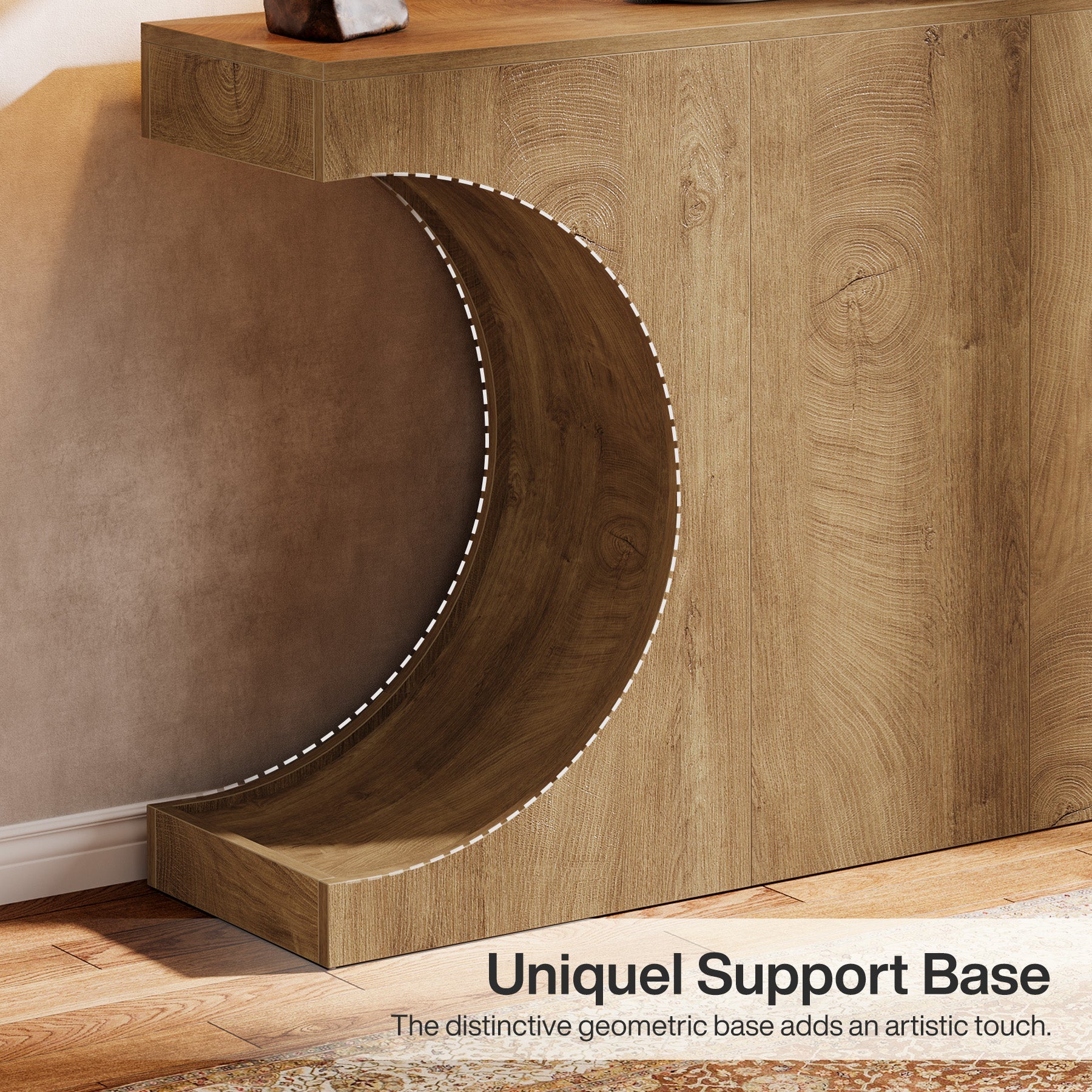 Tribesigns Consola estrecha de 105 cm de estilo rústico, Mesa de recibidor con estructura en forma de C