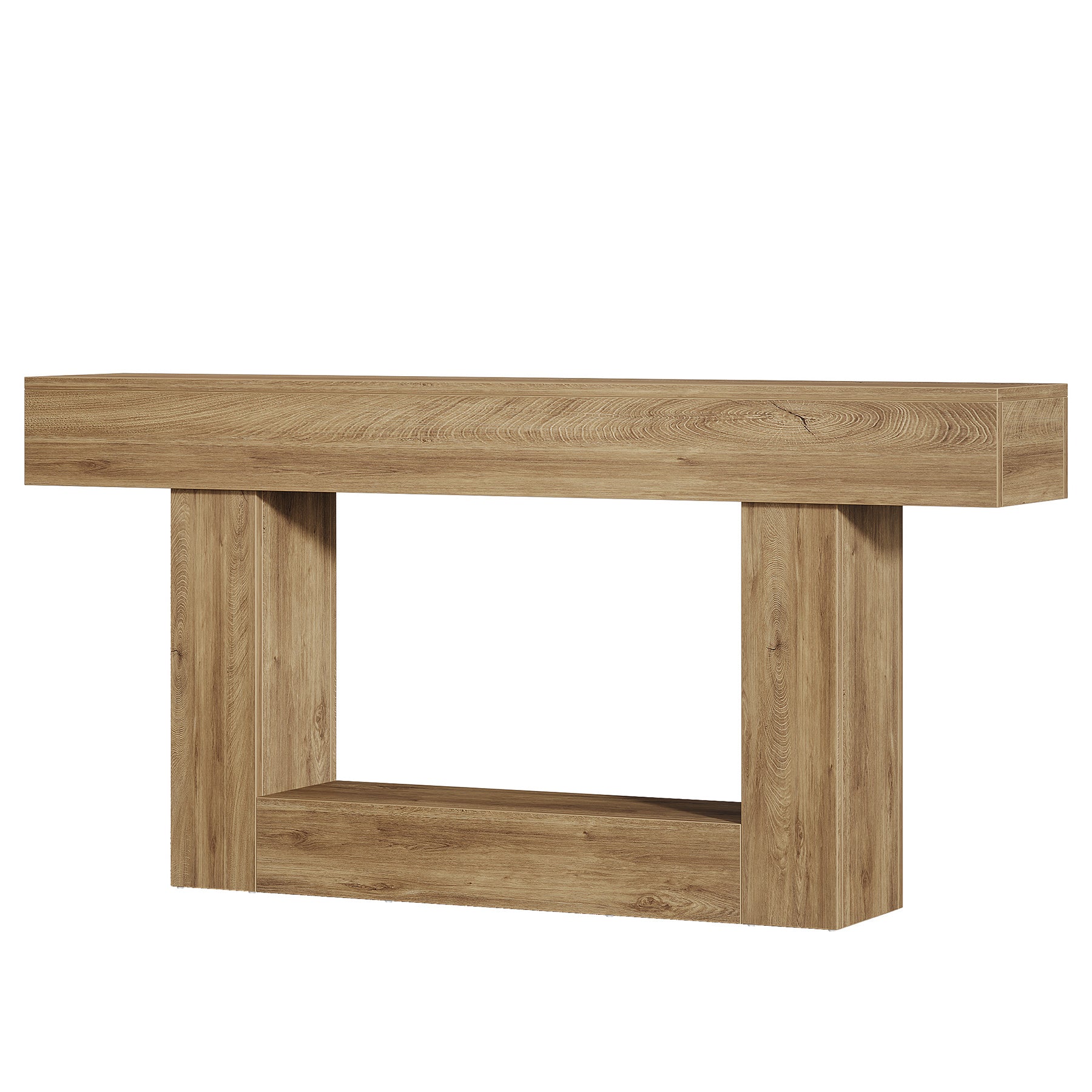 Tribesigns Mesa consola de madera de 160 cm, Mesa de sofá de granja con 2 niveles Mesa de entrada