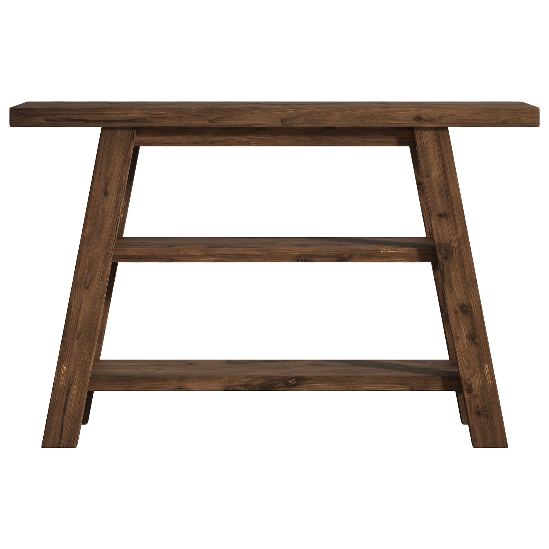Tribesigns Consola de madera maciza de 120 cm de largo y 3 estantes
