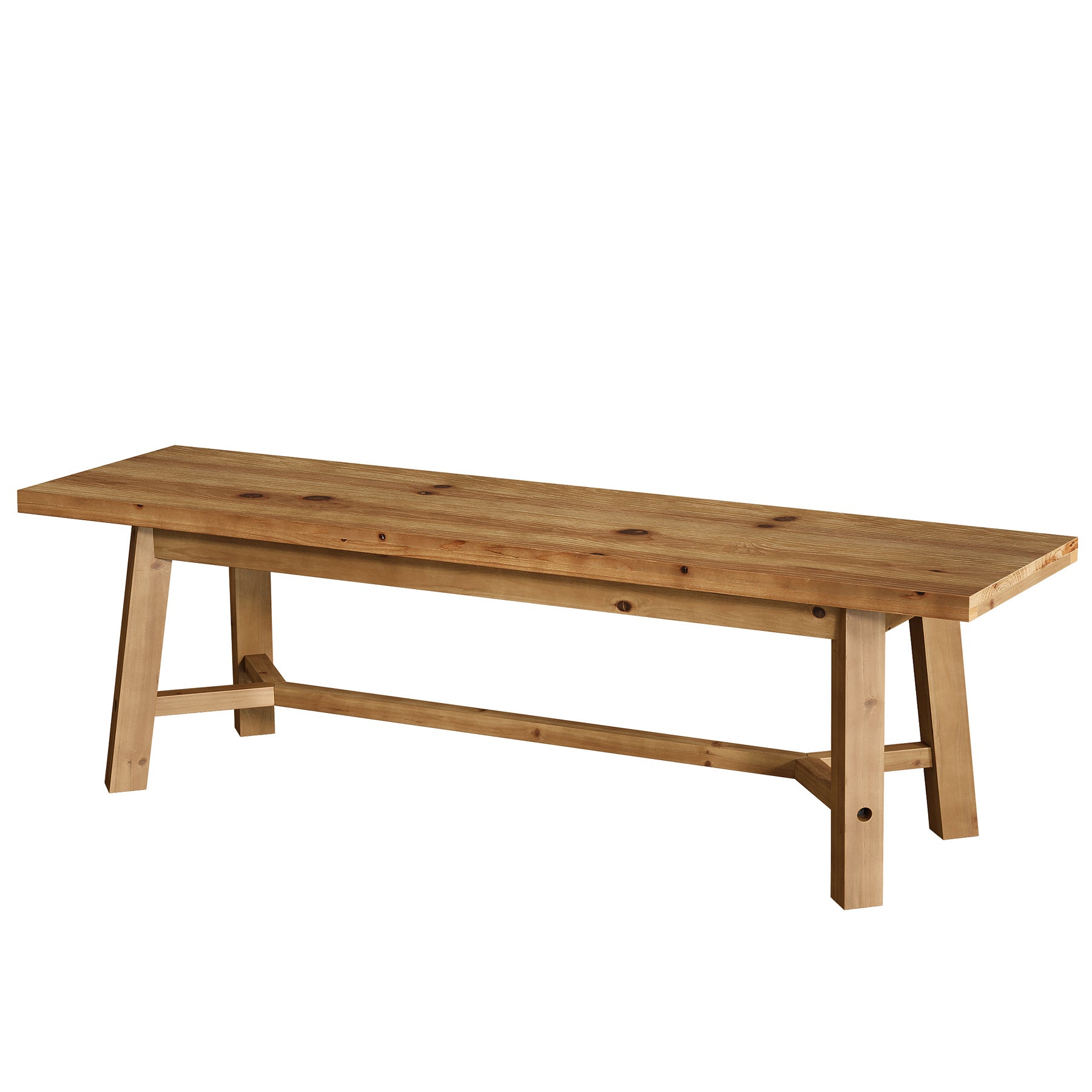 Banco de recibidorde 140 cm de madera maciza con estructura robusta, Banco rústico para recibidor y sala de estar