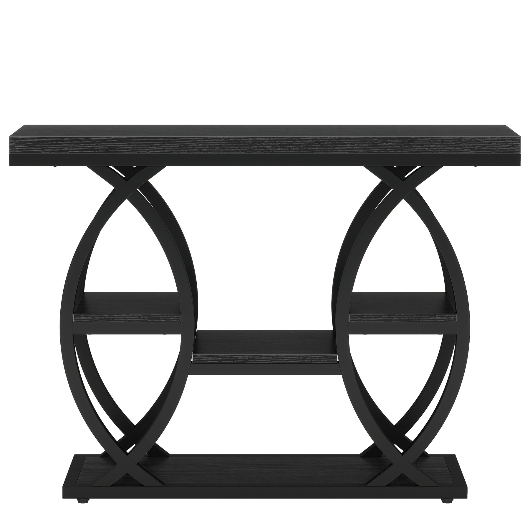 Tribesigns Mesa consola de 100 cm, Mesa de sofá de 4 niveles Mesa de entrada con estantes