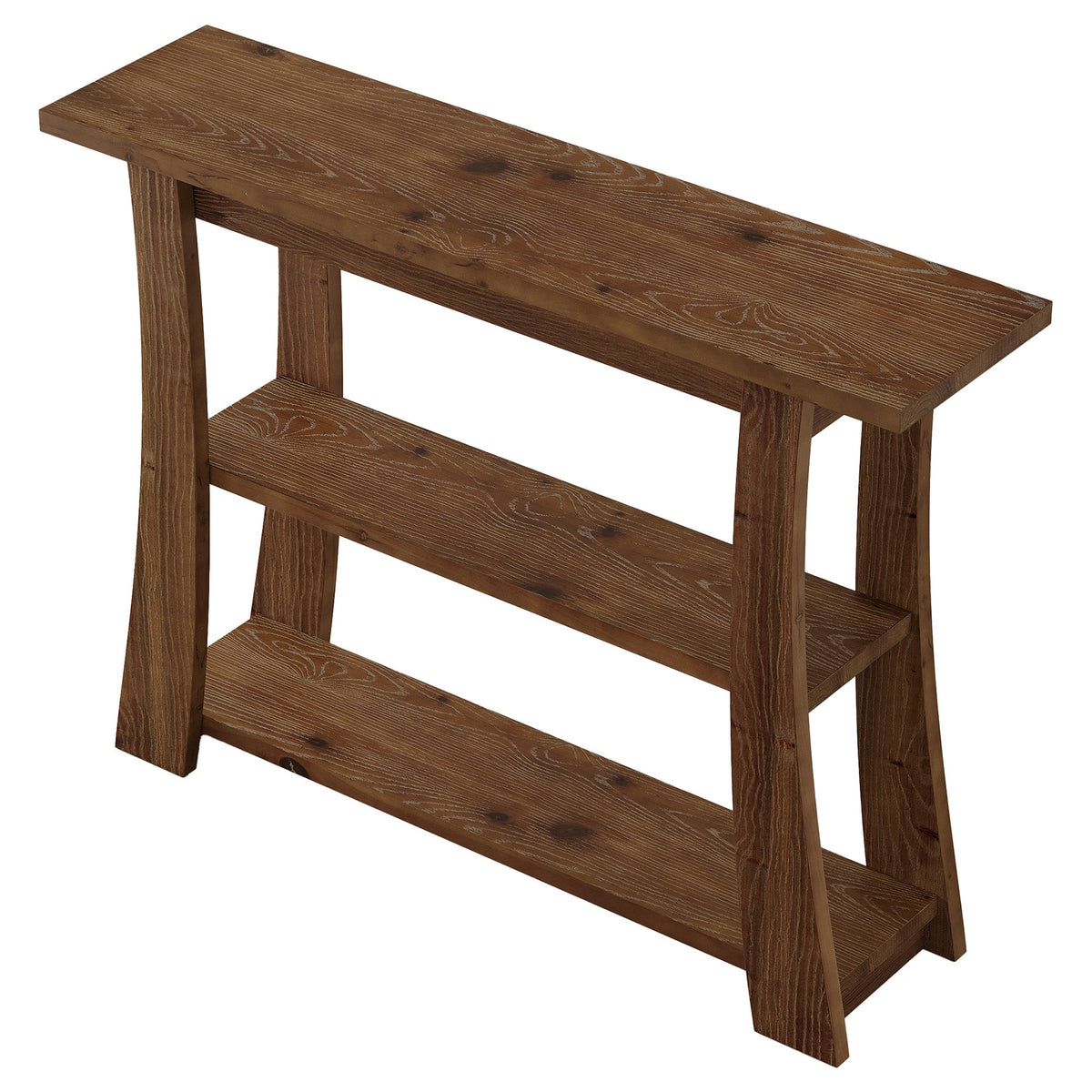 Tribesigns Mesa consola de madera maciza con 3 estantes, Mesa estrecha para recibidor de 105 cm