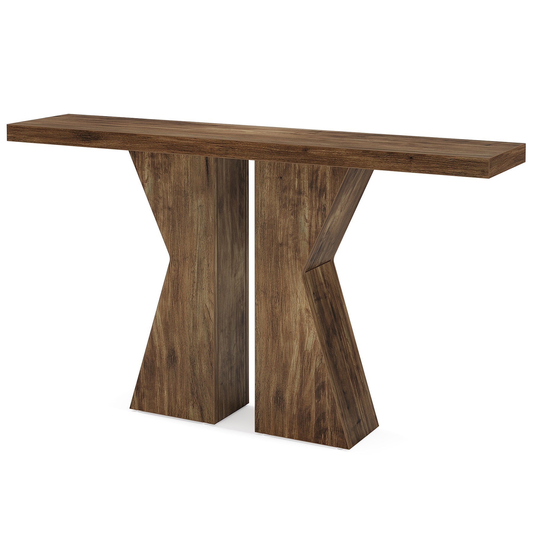 Tribesigns Mesa consola de madera, Mesa de entrada para sofá con estructura en forma de K