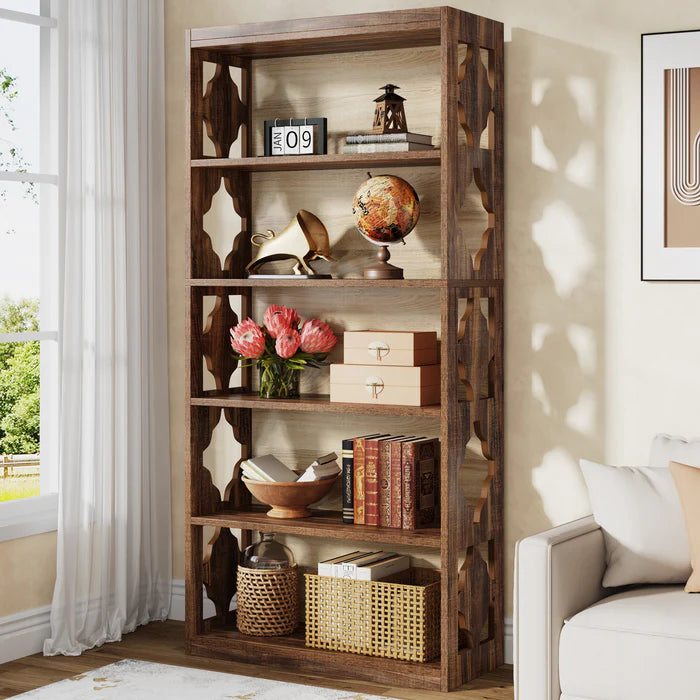 Tribesigns Librería de madera de 5 niveles de 179 cm