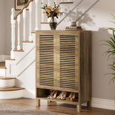 Tribesigns Zapatero de 7 niveles con puertas de lamas ventiladas 3