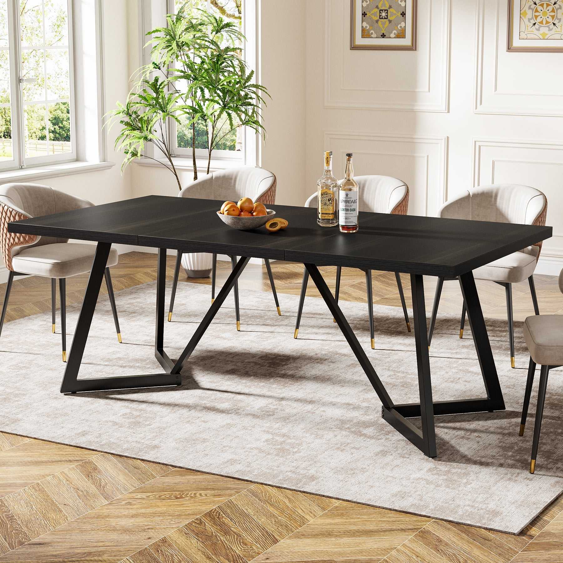 Tribesigns Mesa de comedor de 180 cm, Mesa de cocina rectangular moderna para 6-8 personas