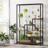 70.9" Plant Stand, Large Flower Bonsai Shelf with 6 S Hanging Hooks Tribesigns 3