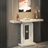 39.5" Console Table, Modern Sofa Entryway Table with Gold Decor Tribesigns 3