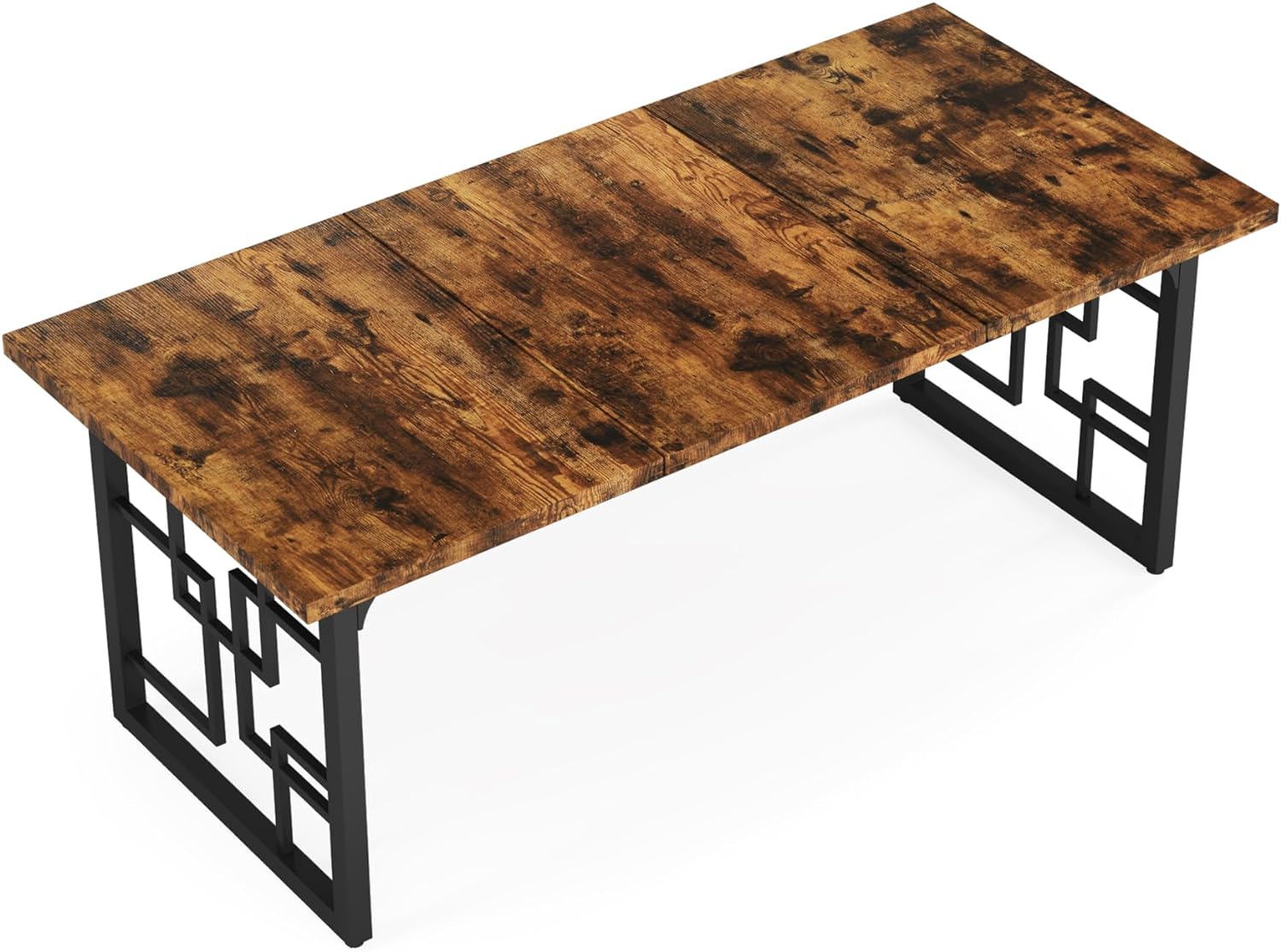 Tribesigns Mesa de comedor industrial, Mesa de cocina rectangular para 6-8 personas