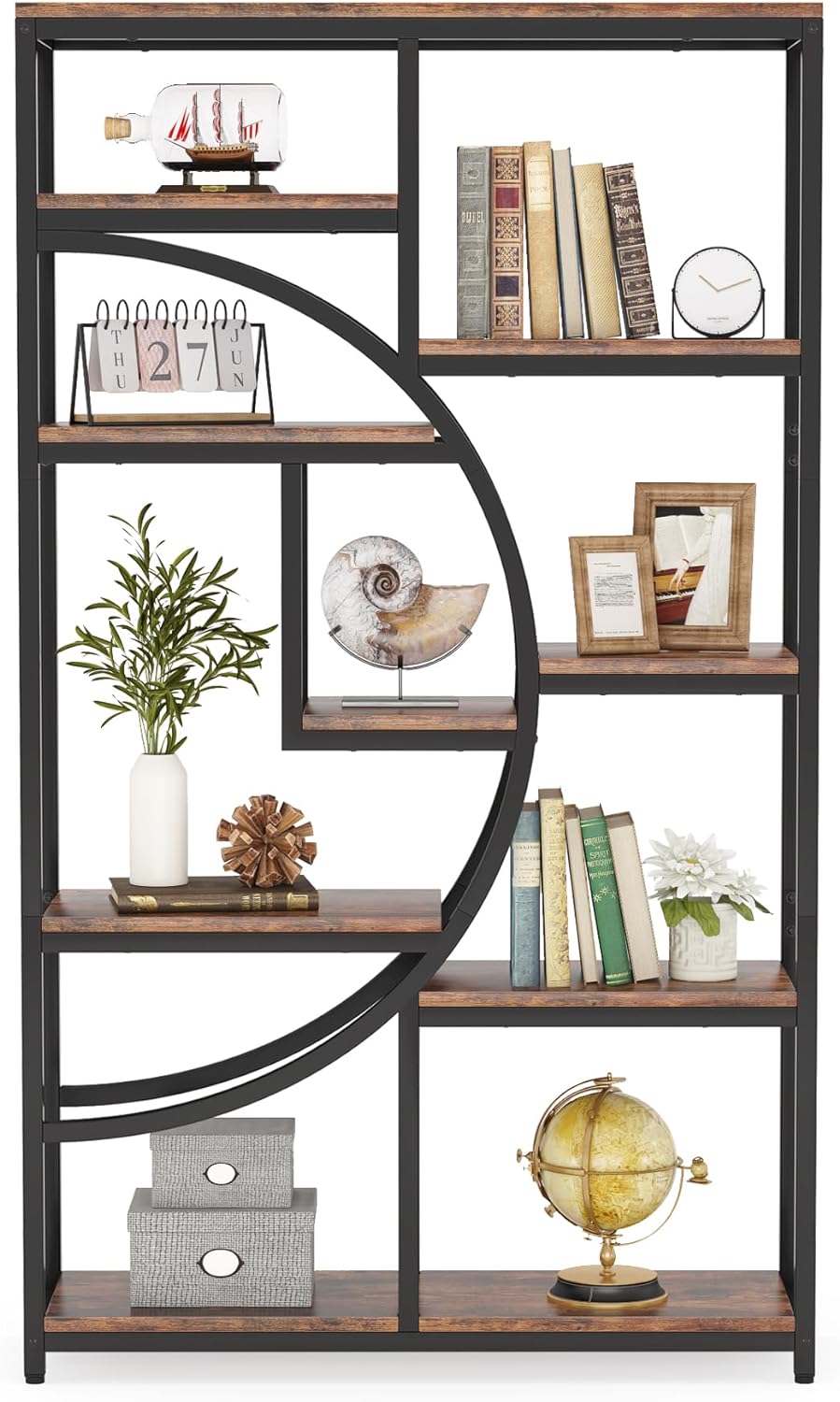 Tribesigns Librería Industrial Etagere de 5 Niveles, estantes Altos Independientes