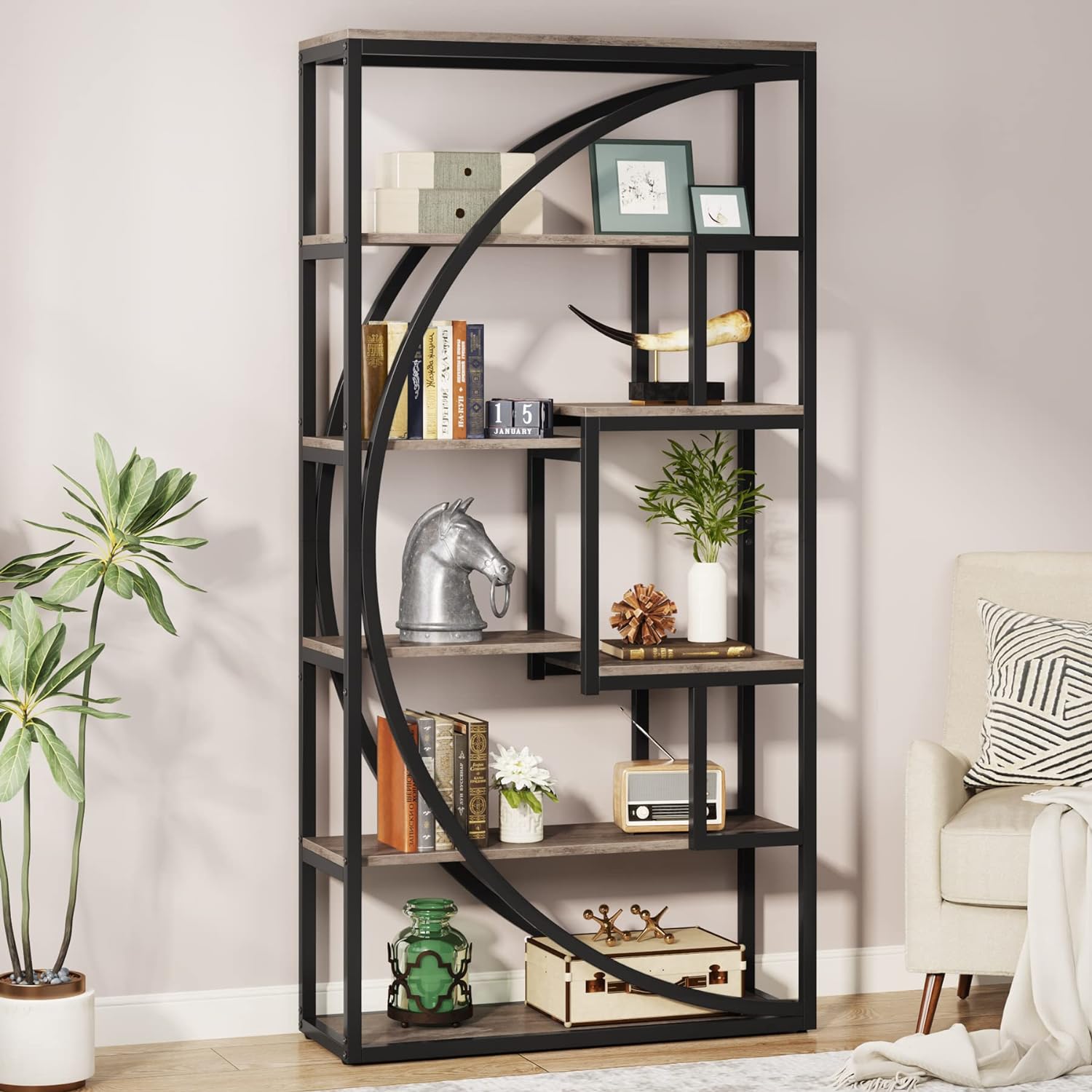 Tribesigns Estantería Industrial Etagere de 5 Niveles, estantería de 70 Pulgadas de Alto con 8 estantes