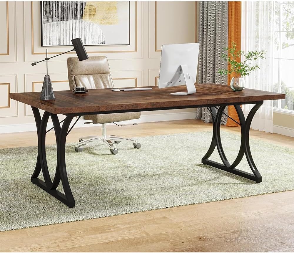 Tribesigns Escritorio para computadora, Mesa de Trabajo Moderna con Estructura de Metal