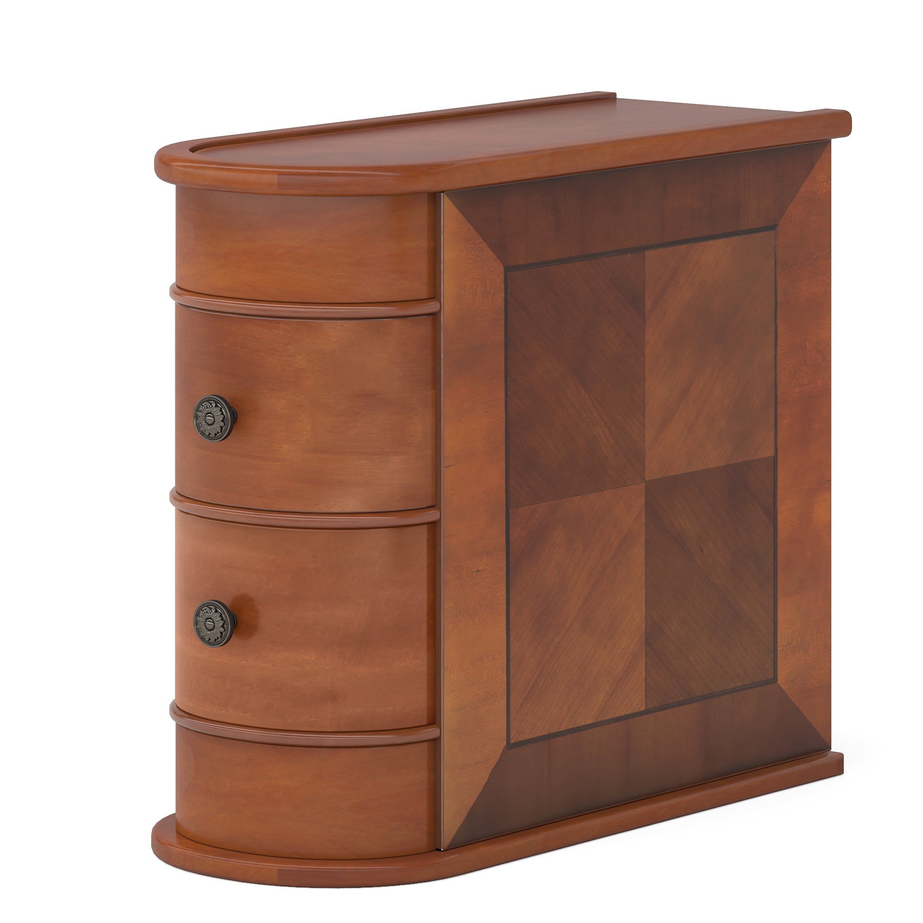 Tribesigns Mesa Auxiliar de Madera, 2 Cajones, Mesa Auxiliar Sofa Sólida