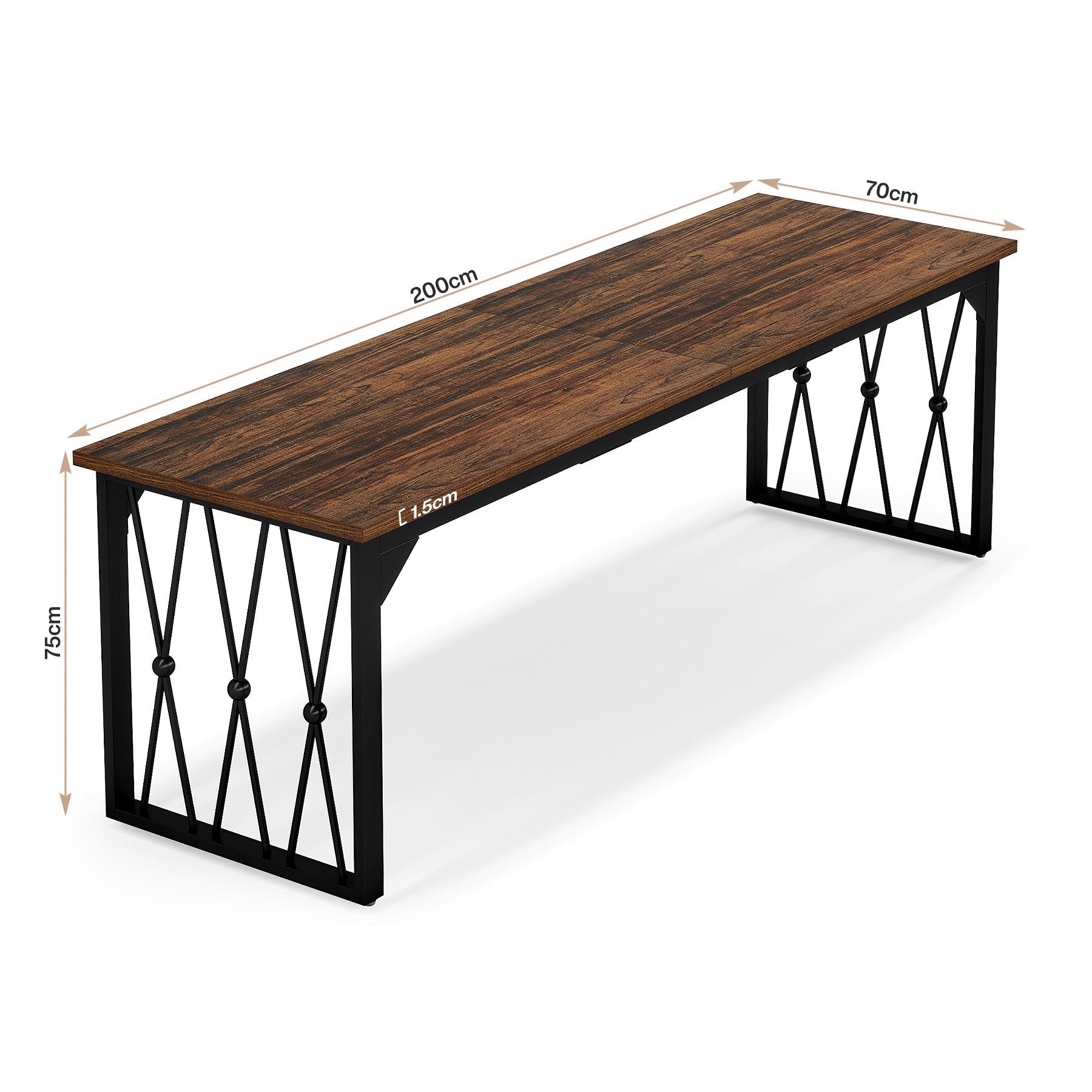 Tribesigns Mesa de comedor 200 cm, Mesa de cocina industrial para 4 a 6 personas