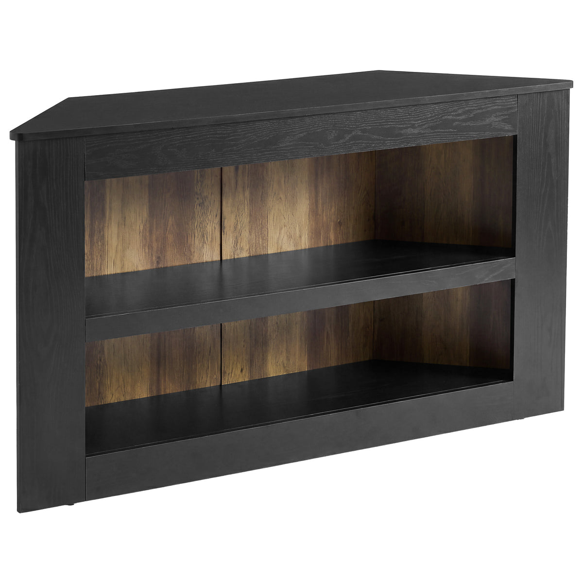 Tribesigns Mueble esquinero para TV de 2 niveles, Mueble para TV trapezoidal