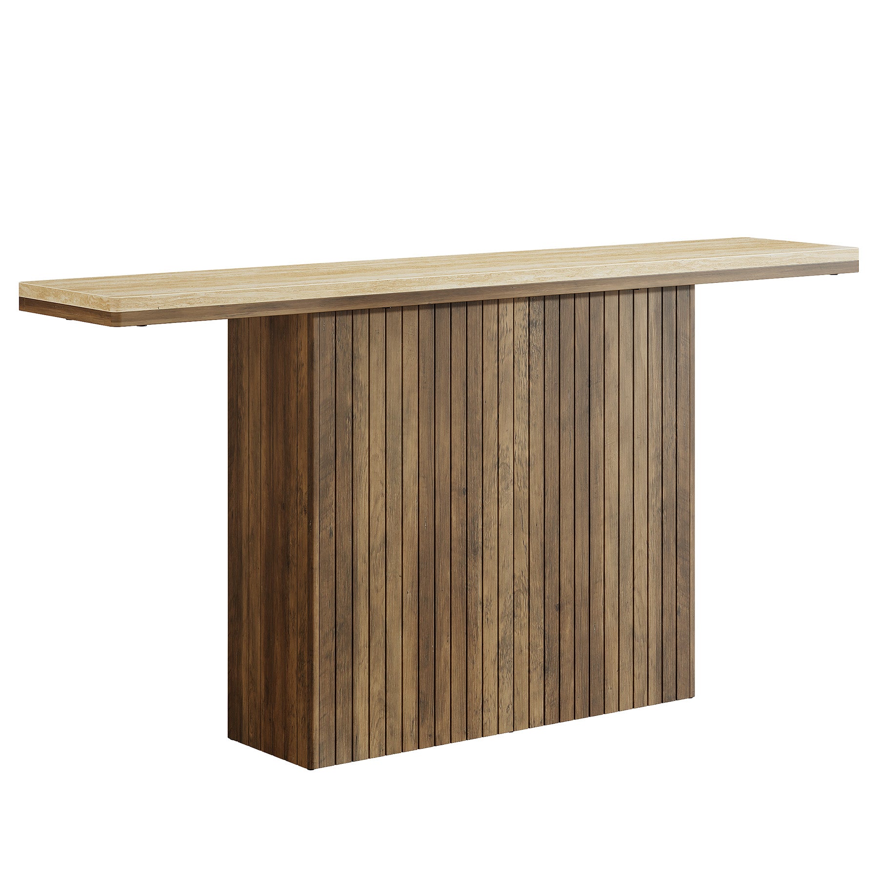 Tribesigns Farmhouse Fluted Console Table, Mesa de entrada de madera detrás del sofá para salón