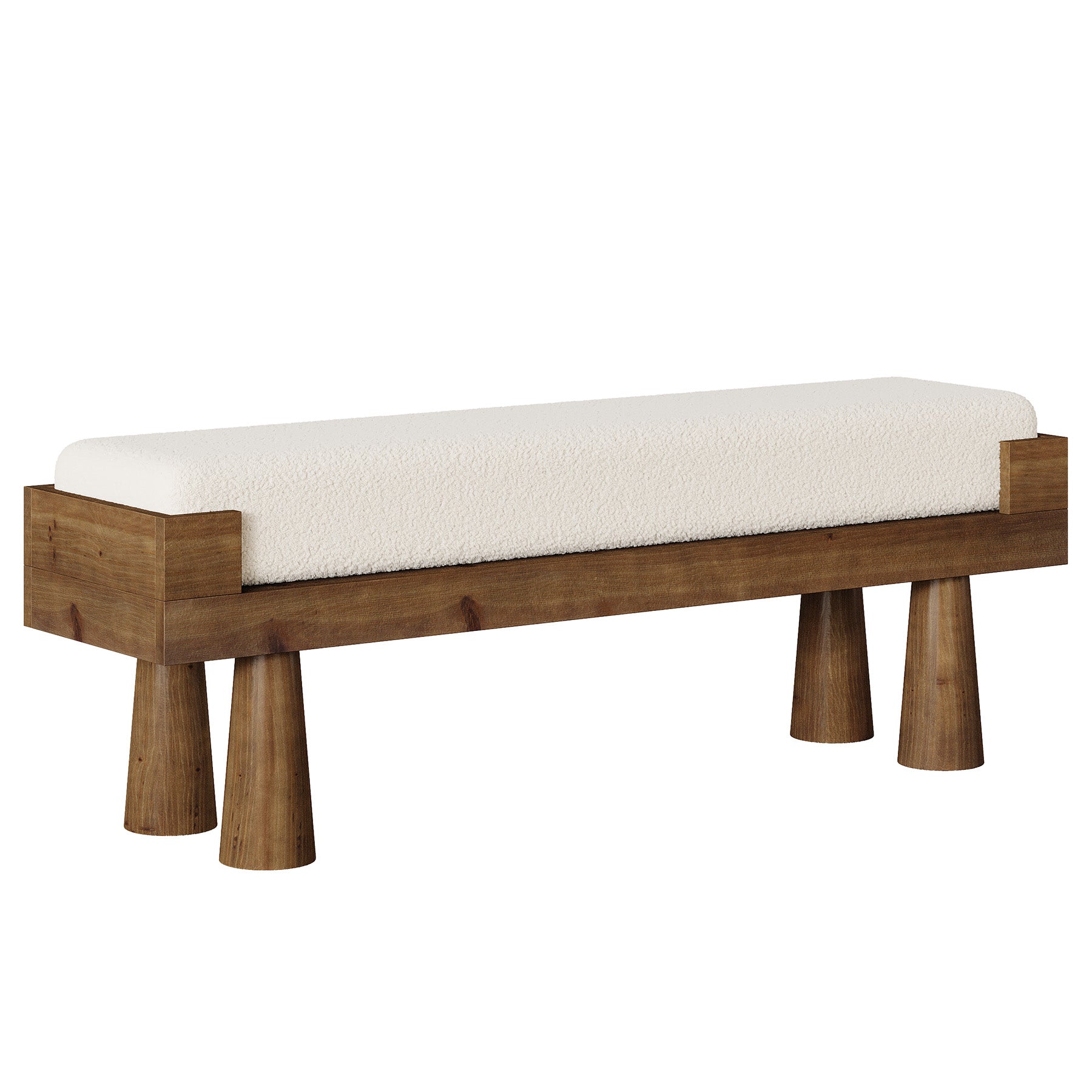Tribesigns Banco tapizado con patas de madera maciza, Ideal para pasillo dormitorio y recibidor de estilo de mediados de siglo