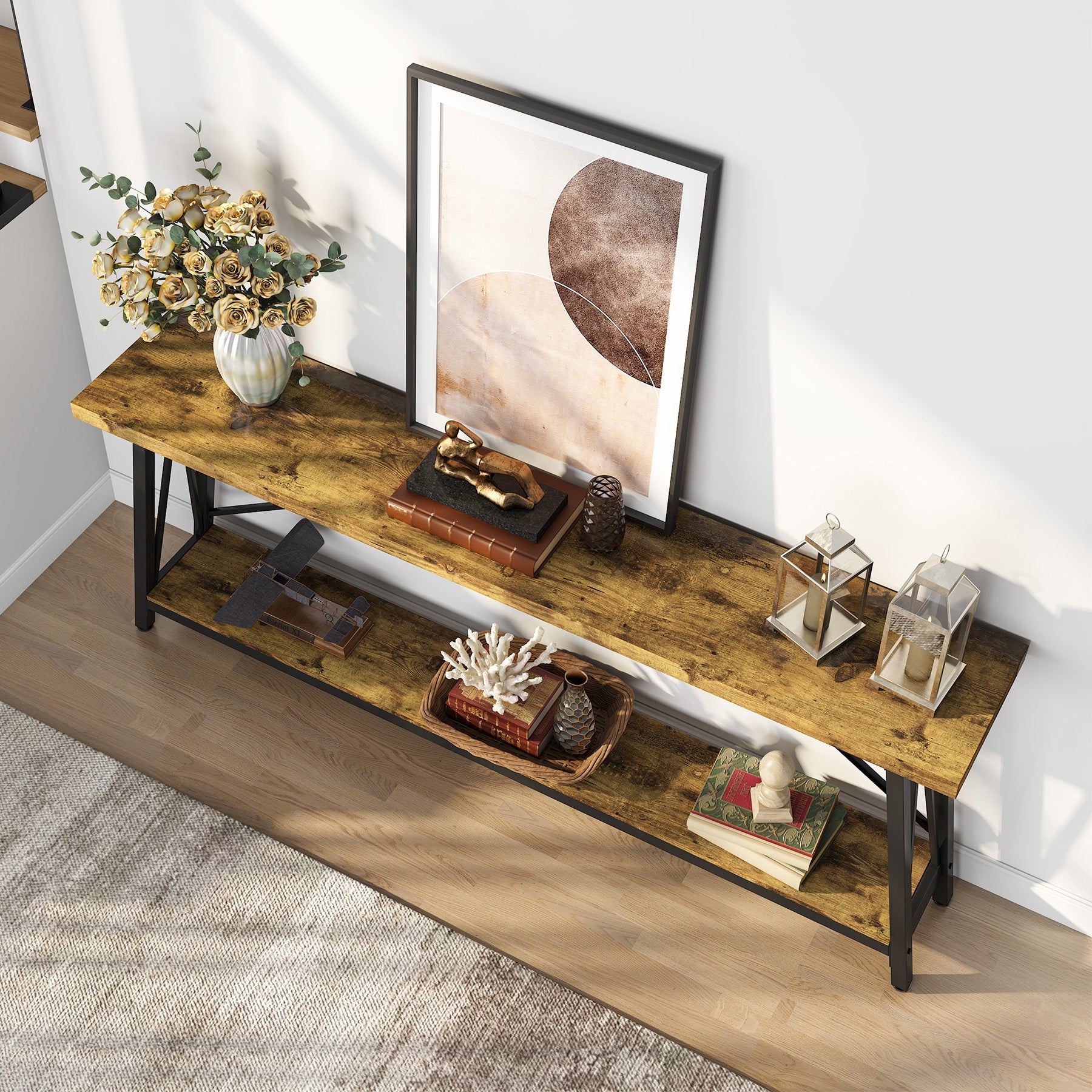 Tribesigns Consola de 180 cm, Mesa de sofá larga consola de pasillo