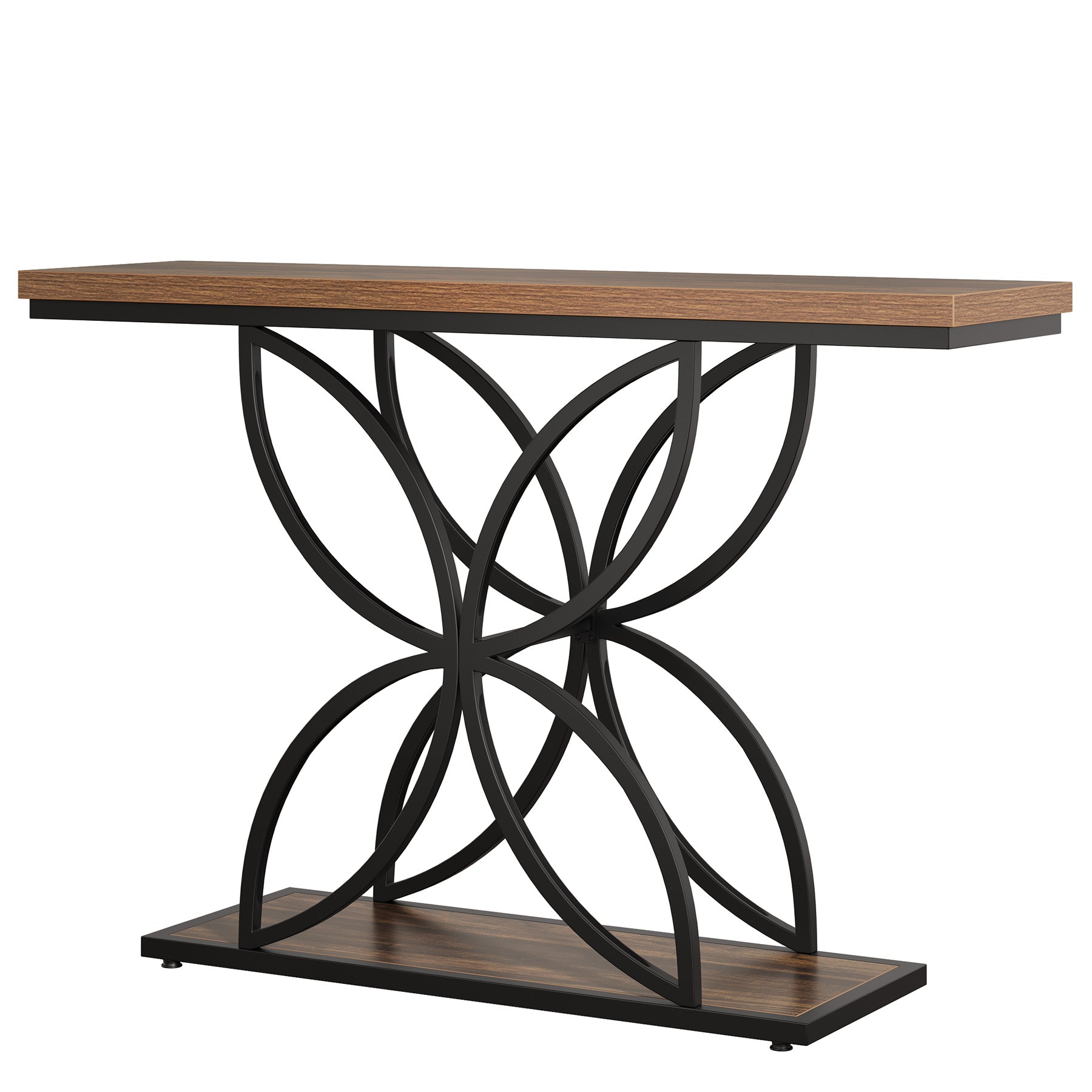Tribesigns Mesa consola industrial para entrada, Mesa de sofá con base metálica de mariposa única