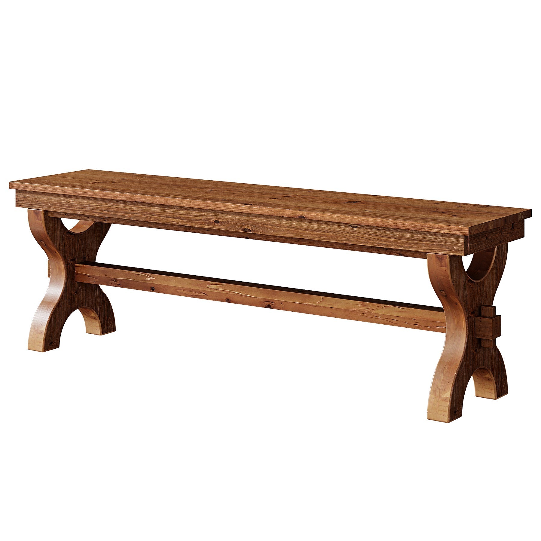Tribesigns Banco de madera maciza de 140 cm, Banco para recibidor y zapatero de estilo rústico para recibidor, dormitorio y comedor