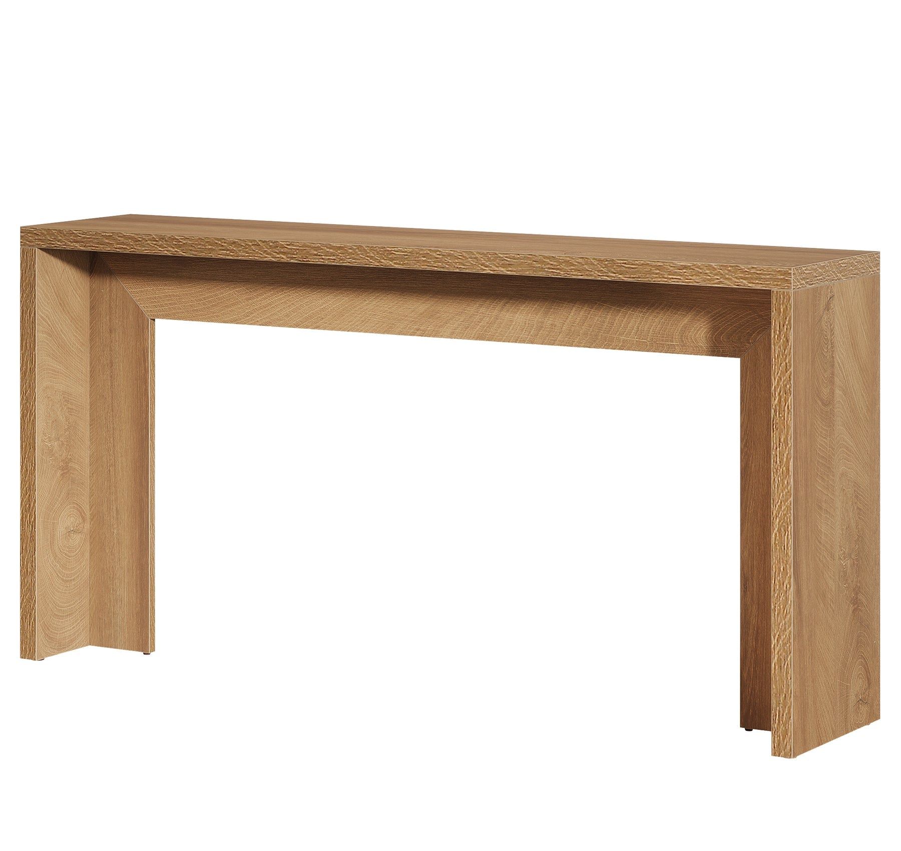 Tribesigns Mesa consola de 140 cm estilo rústico con almacenaje color marrón